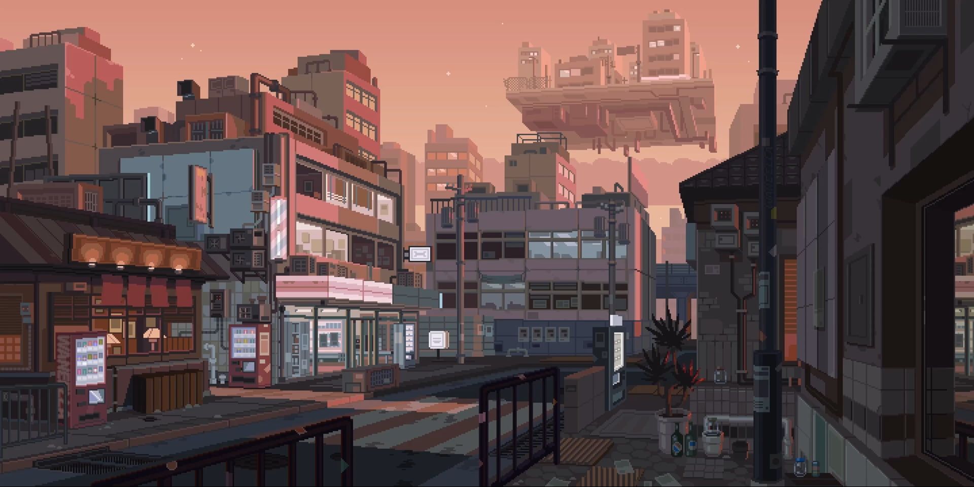 1920x961 HD wallpaper: pixel art, town, city, waneella. Pixel art background, Desktop wallpaper art, Pixel art landscape