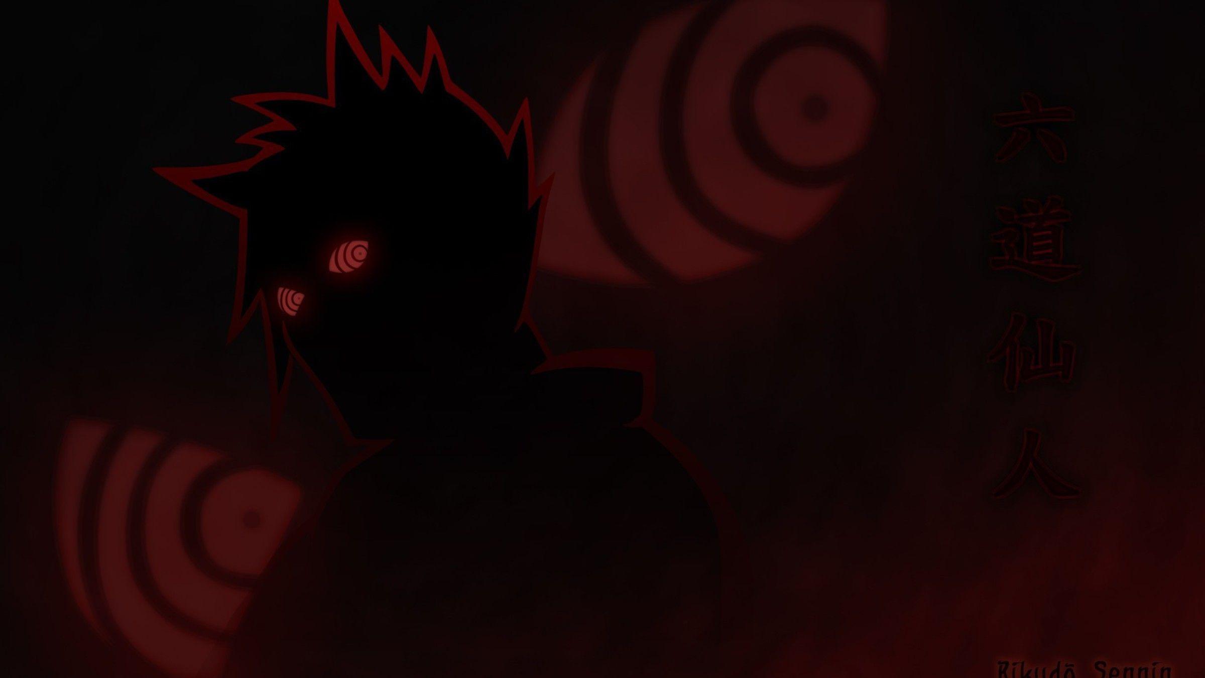 2400x1350 Naruto shippuden rikudo sennin rinnegan eyes silhouettes wallpaper