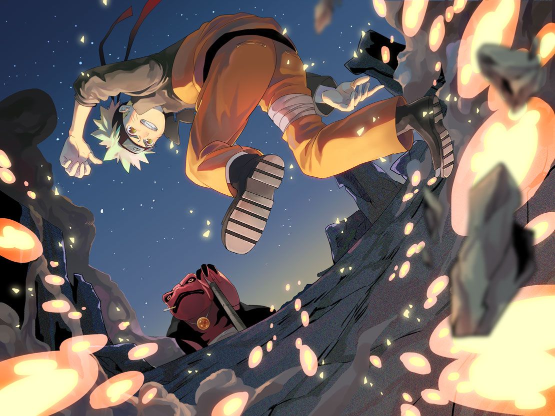 1110x833 uzumaki naruto and gamakichi (naruto and 2 more) drawn