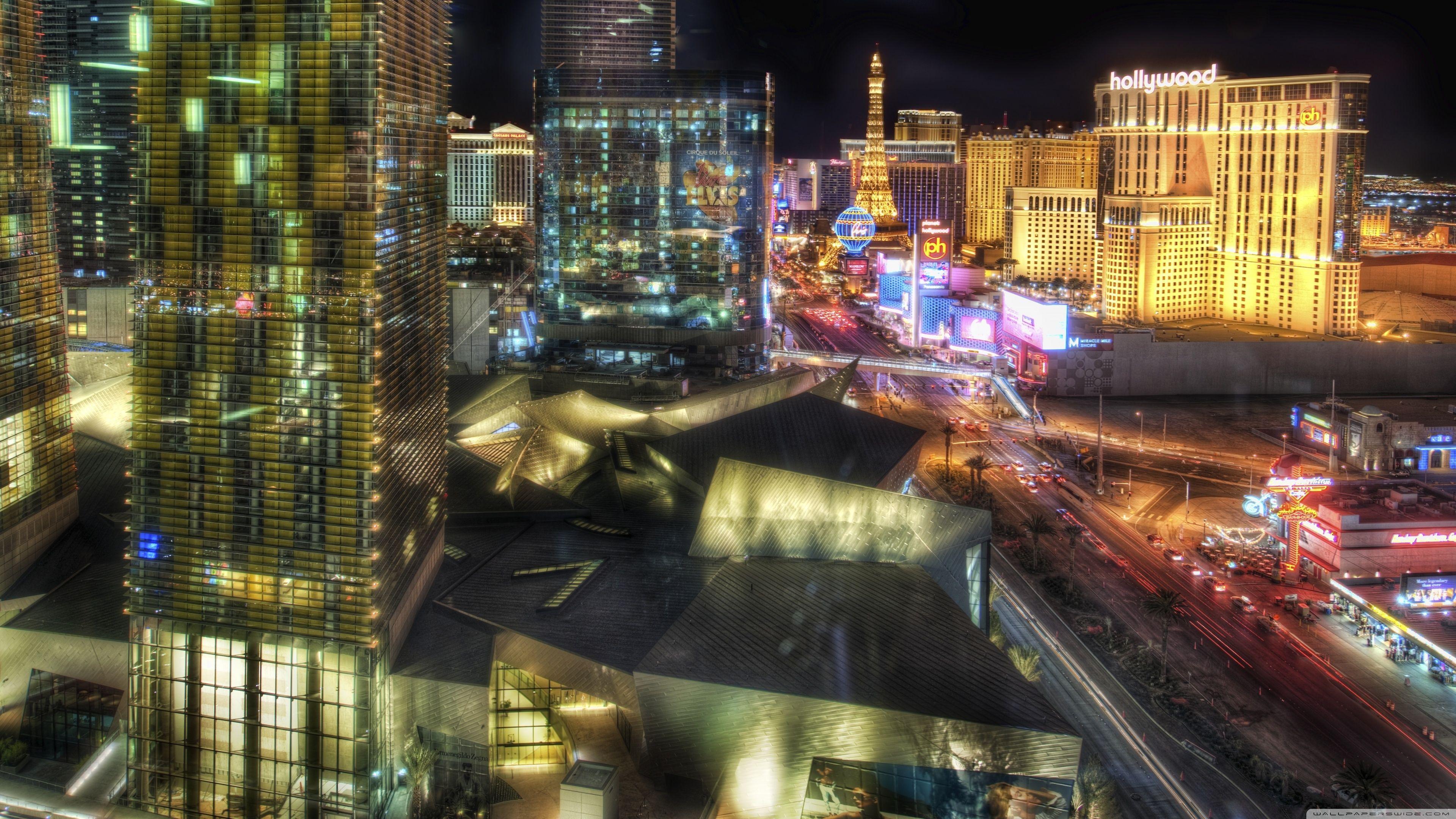 3840x2160 Las Vegas Night Wallpaper 8 X 2160