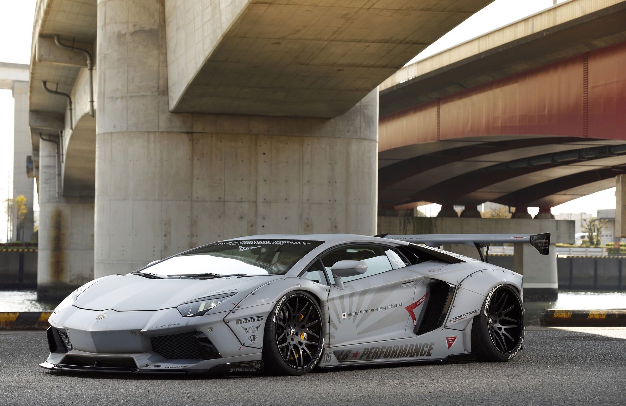 2000x1300 Gray Sports Car Wallpaper, Lamborghini, Lamborghini Aventador, Widebody