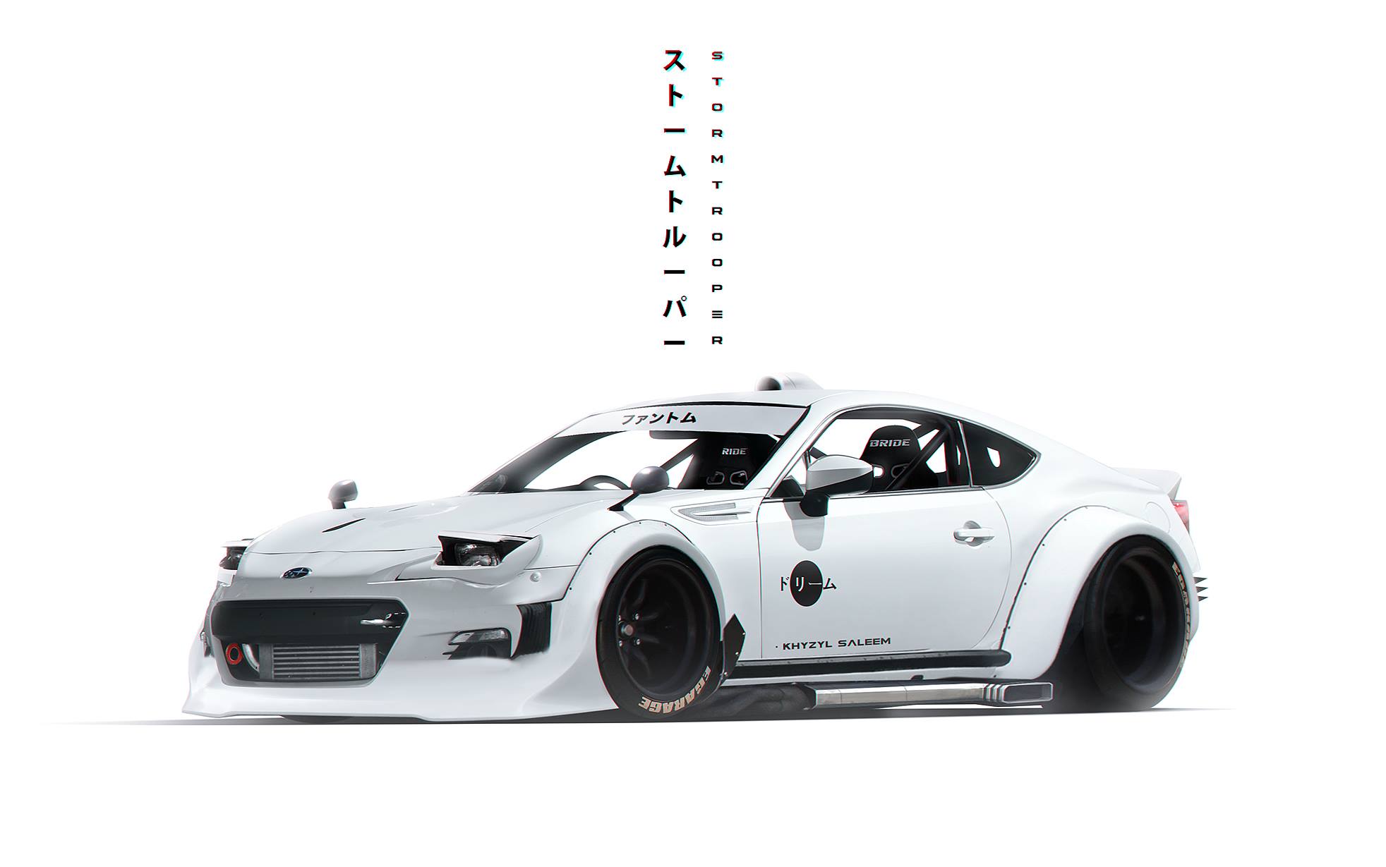 1964x1229 artwork, Subaru, simple background, widebody, car, Subaru BRZ, Khyzyl Saleem, vehicle Gallery HD Wallpaper