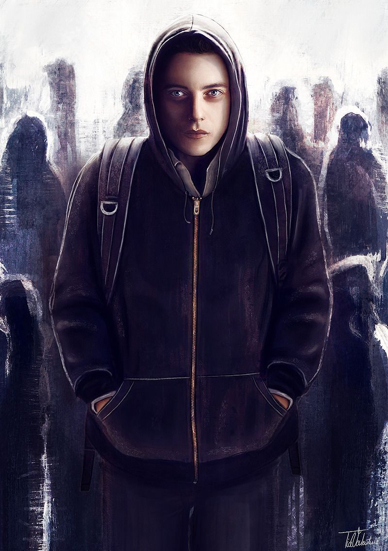 800x1135 Never get tired of that hoodie! ;) #MrRobot #RamiMalek #ElliotAlderson #Intense #BestShow #Tumblr #FanArt. Mr robot poster, Eliot mr robot, Mr robot