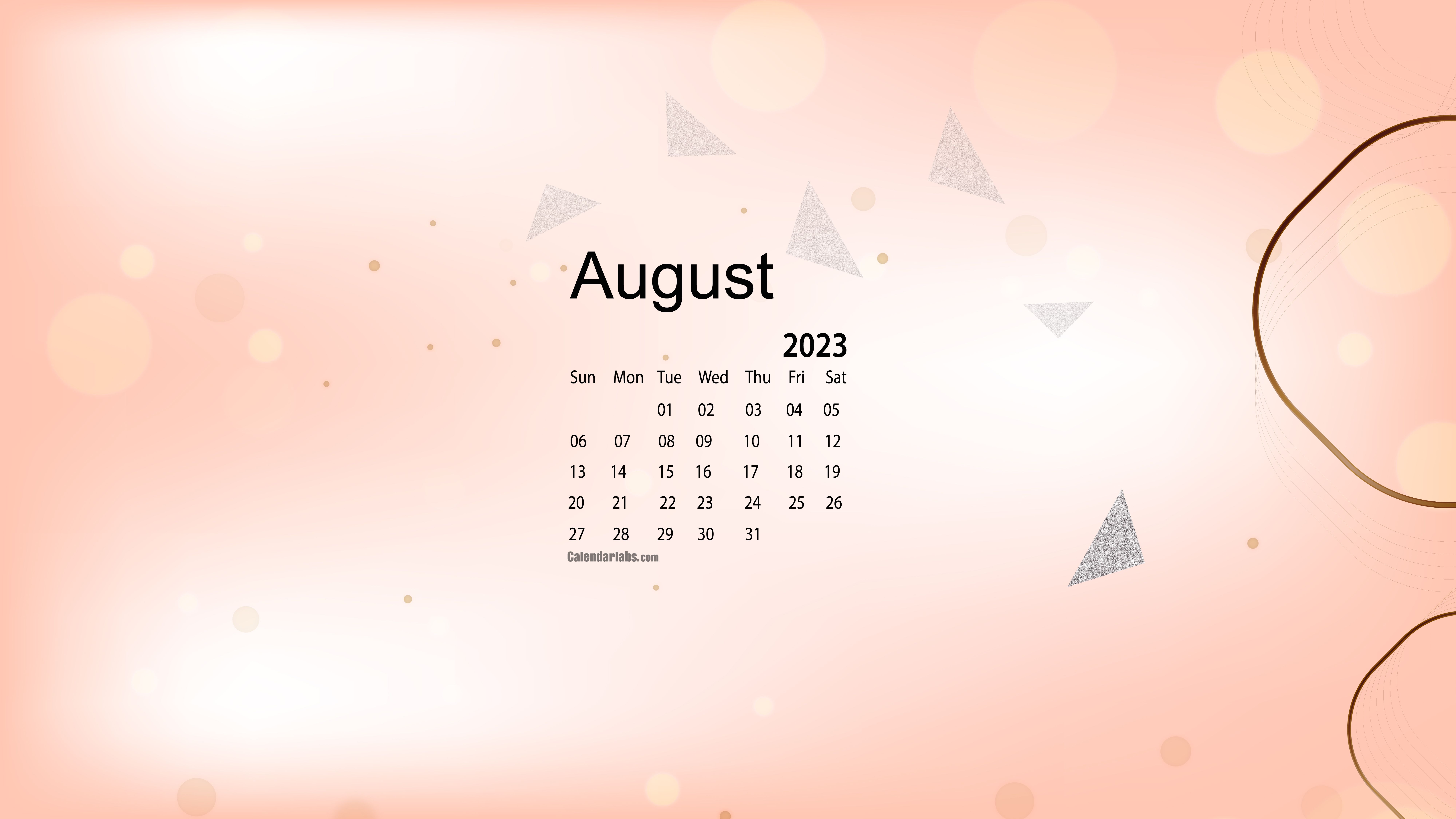 8000x4500 August 2023 Desktop Wallpaper Calendar
