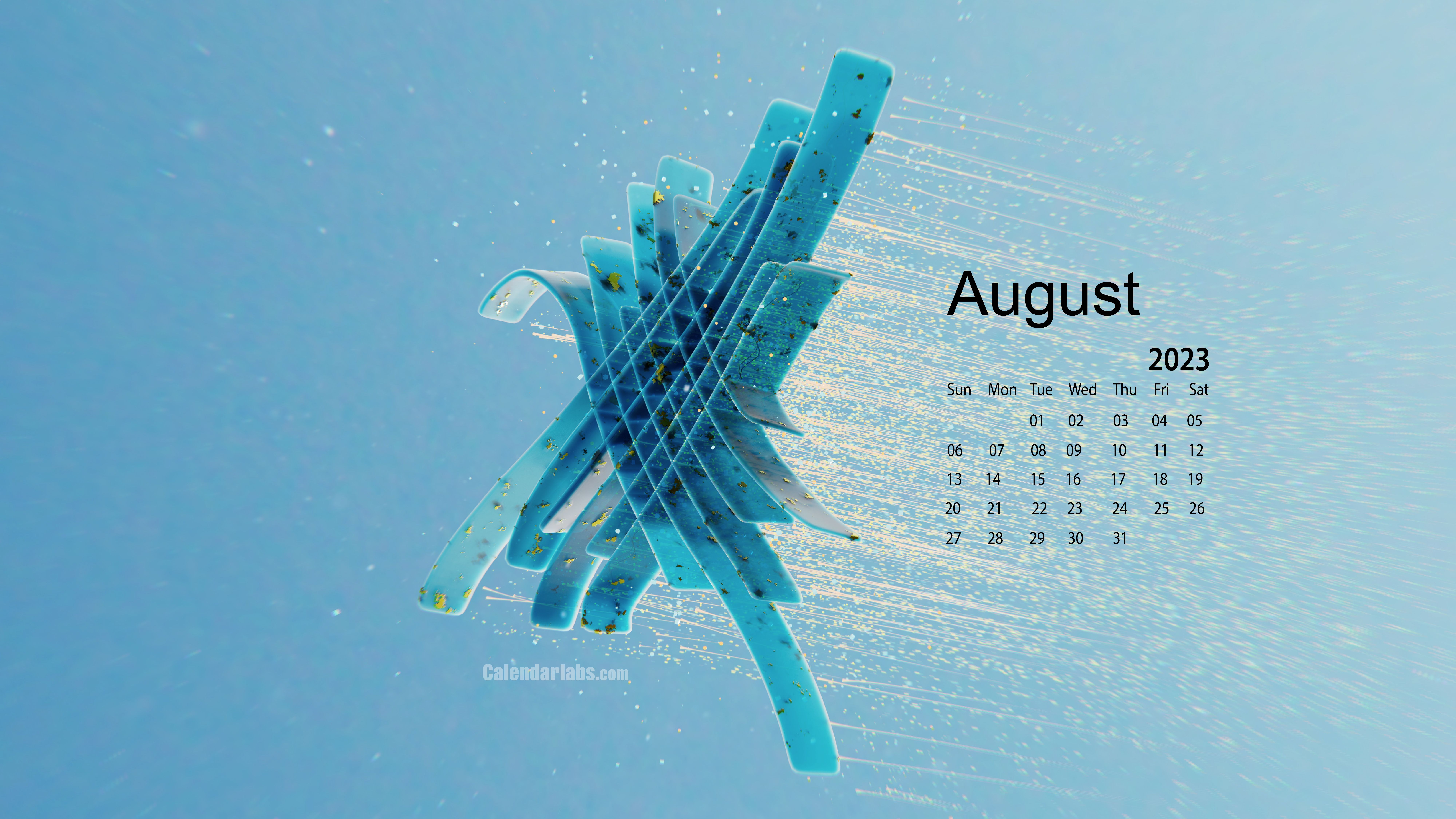 8000x4500 August 2023 Desktop Wallpaper Calendar