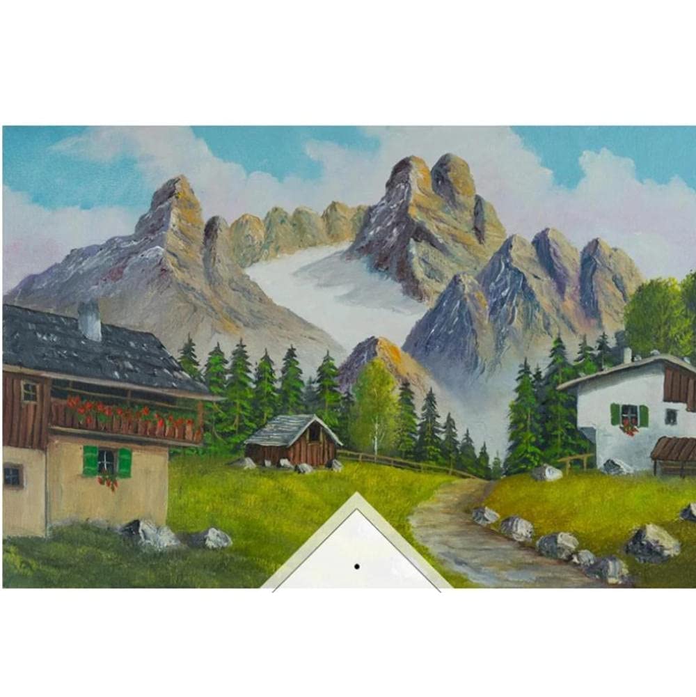 1000x1001 Custom Photo Wallpaper for Walls 3 d European Oil Painting Landscape Background Wall Small Village Pastoral high Mountains Wall : Tools & Home Improvement
