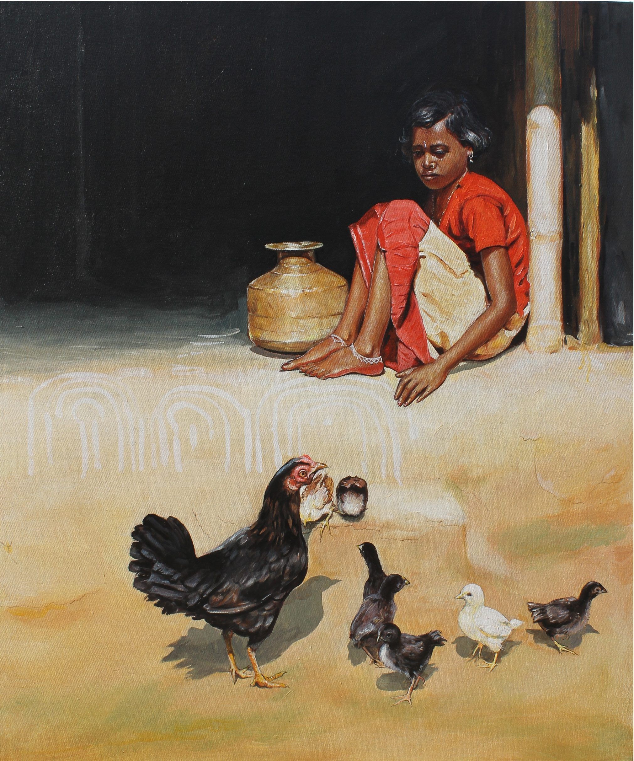 2021x2425 village girl painting. village girl painting wallpaper