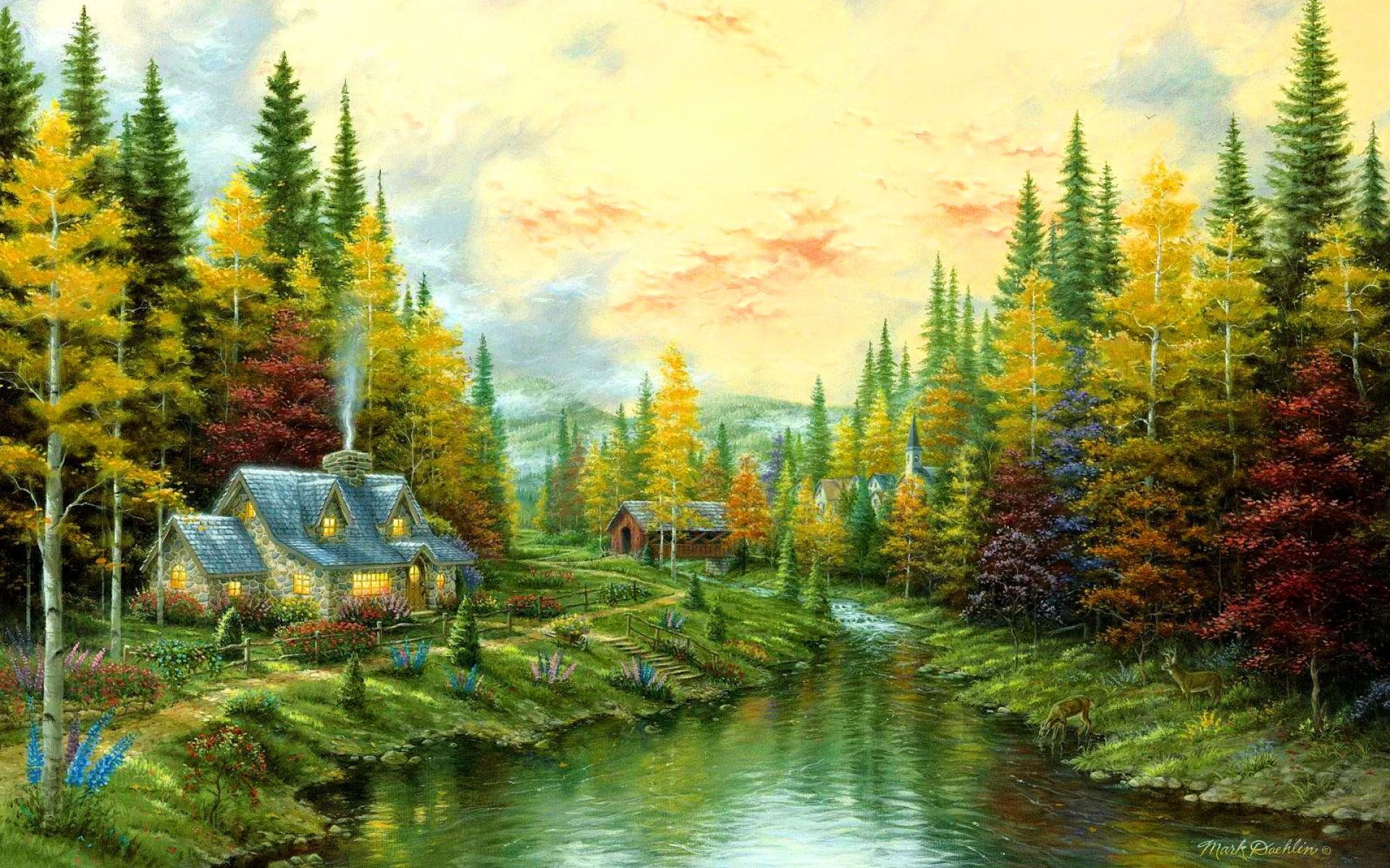 1920x1200 Summer Painting Wallpaper
