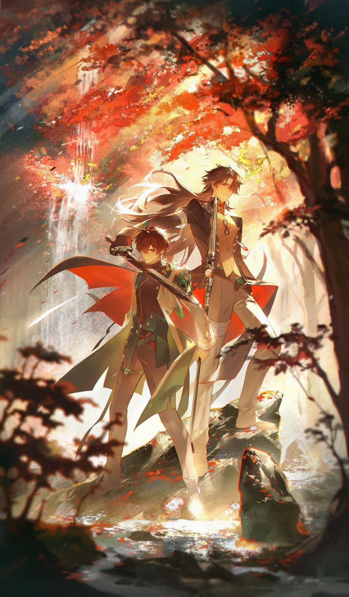 1197x2048 dan heng and blade (honkai and 1 more) drawn