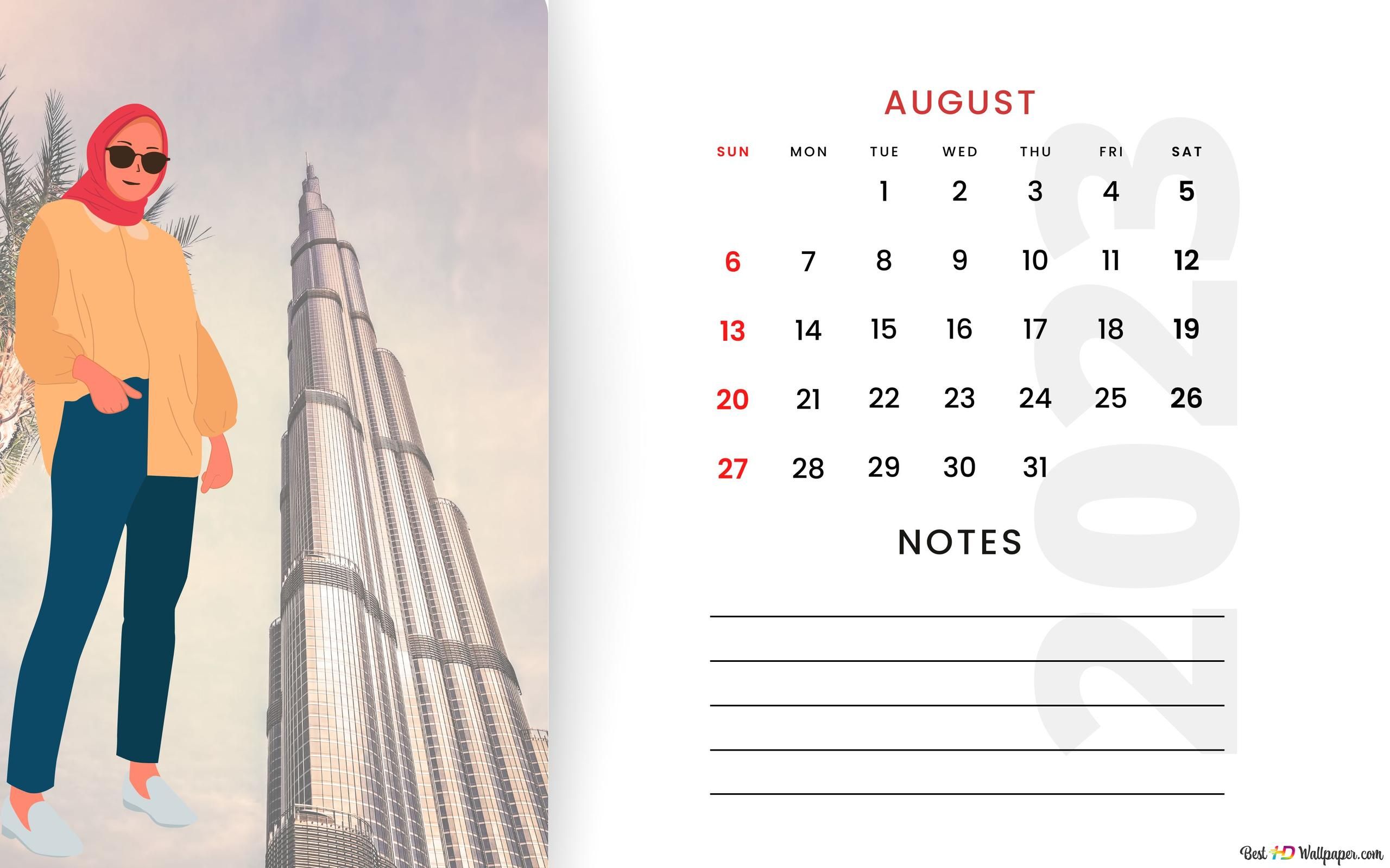 2560x1600 Desktop PC/ Laptop Calendar AUGUST 2023 woman 4K wallpaper download