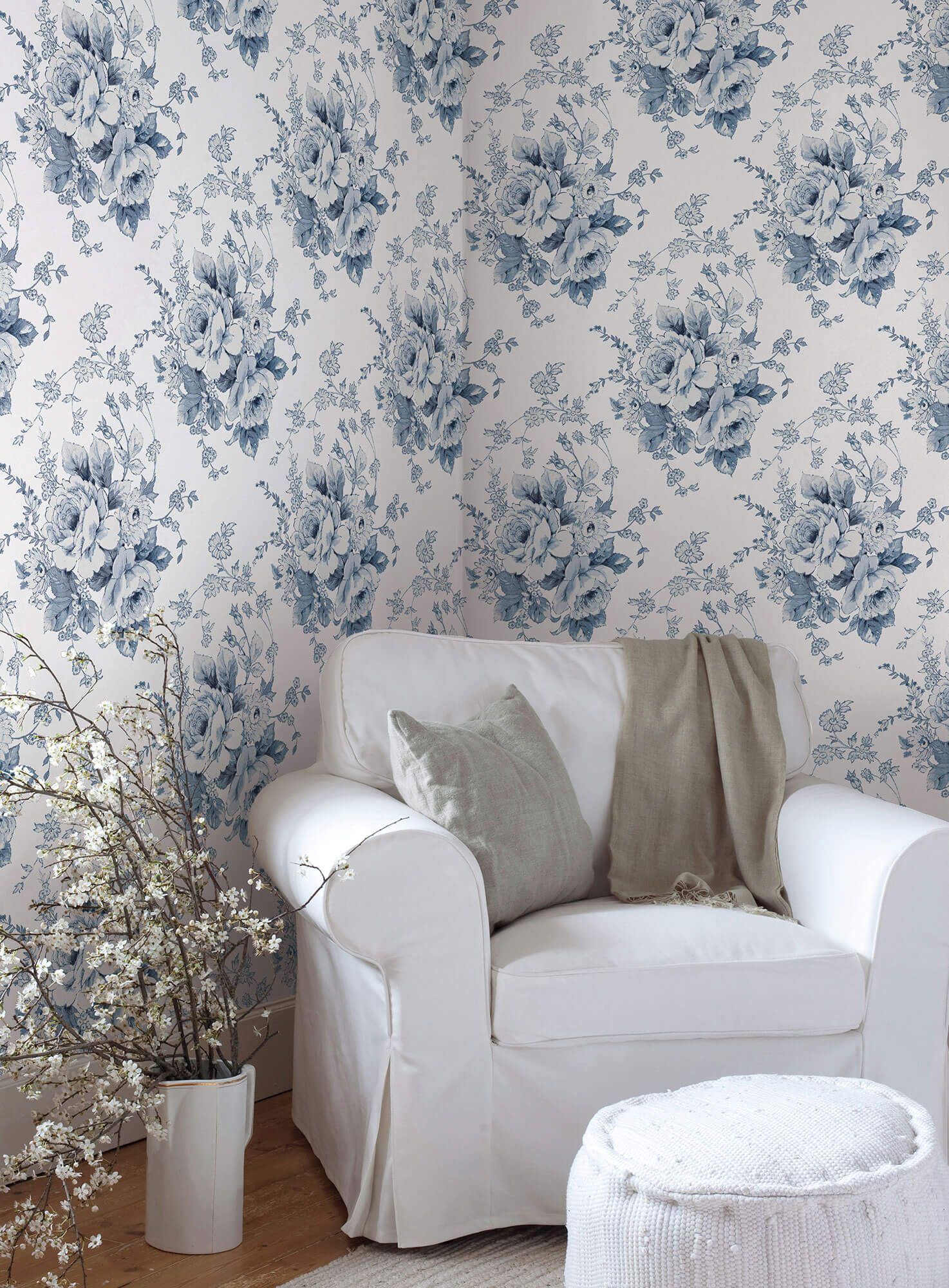 1474x2000 Simply Farmhouse Heritage Rose Wallpaper & White