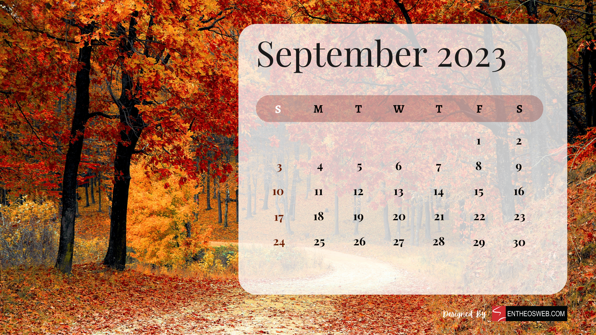 1920x1080 September 2023 Calendar Desktop Wallpaper