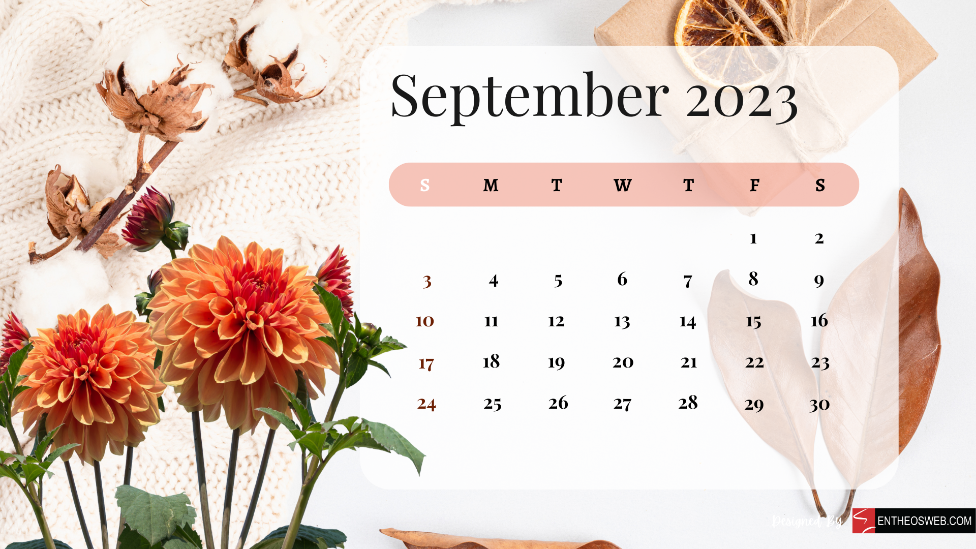 1920x1080 September 2023 Calendar Desktop Wallpaper