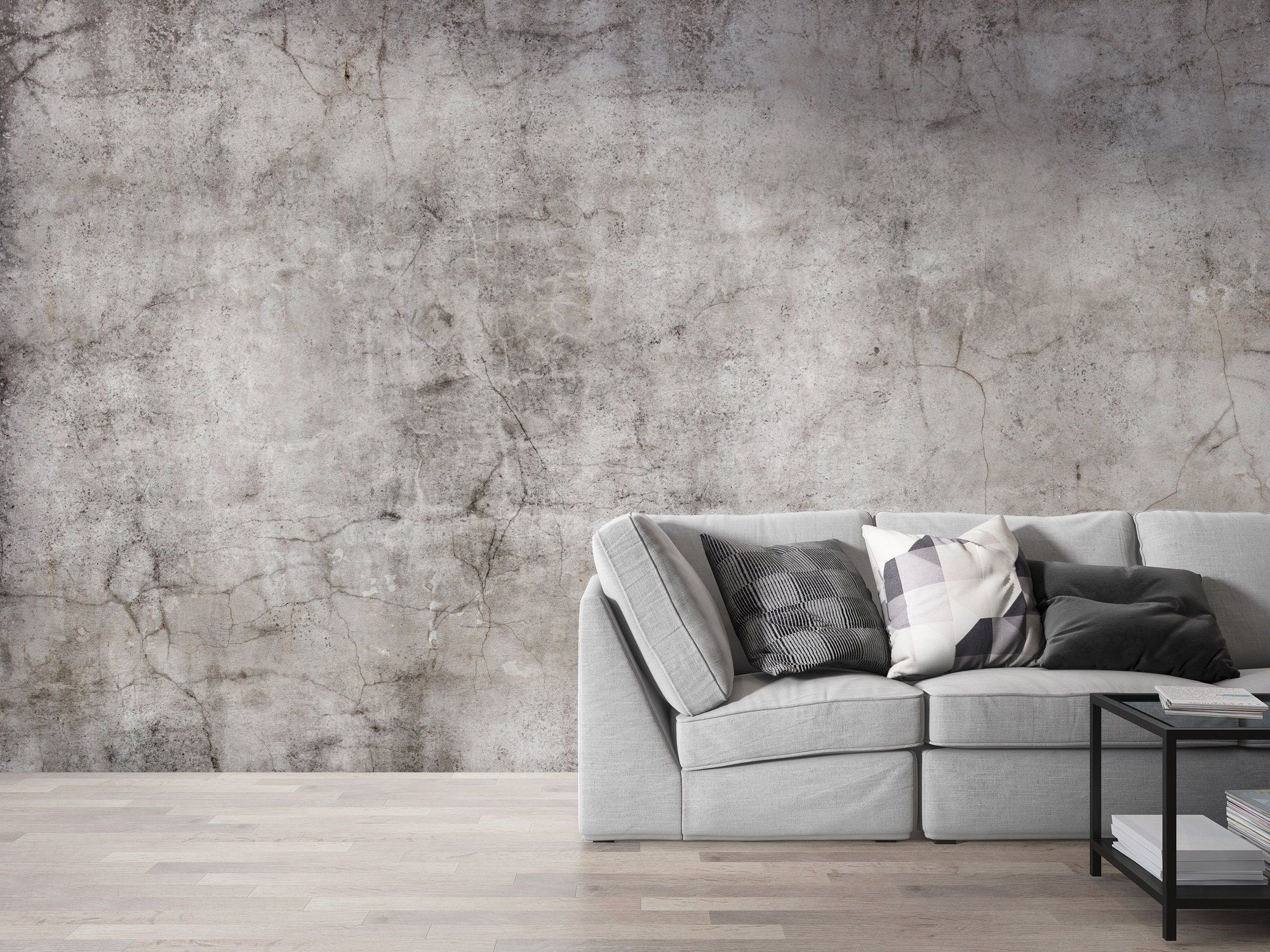 2000x1500 Grey Concrete Texture Peel and Stick Concrete Wallpaper