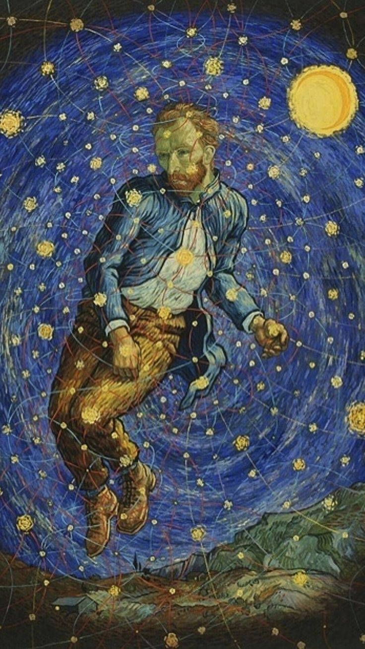 736x1308 Download Vincent Van Gogh In Space Wallpaper