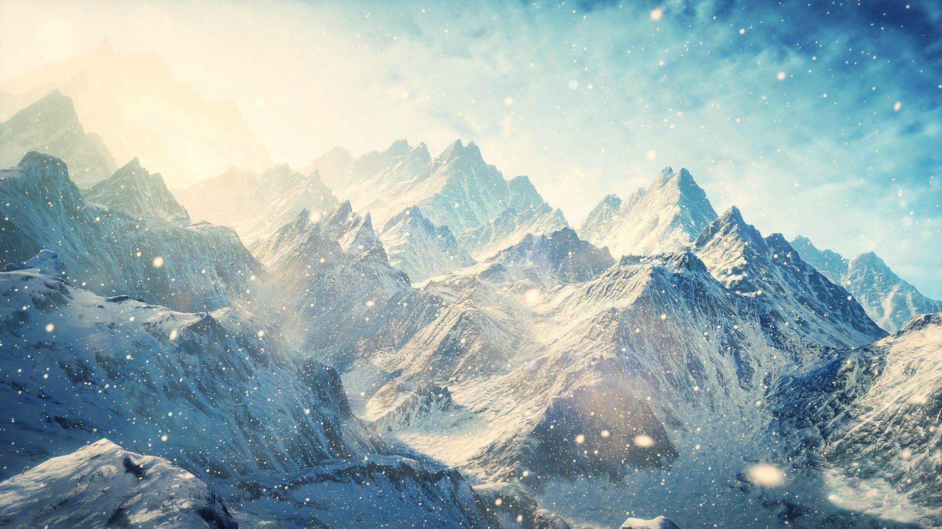 1920x1080 Ảnh miễn phí: Snow Covered Mountains - Tuyết, Mùa đông, Thiên nhiên