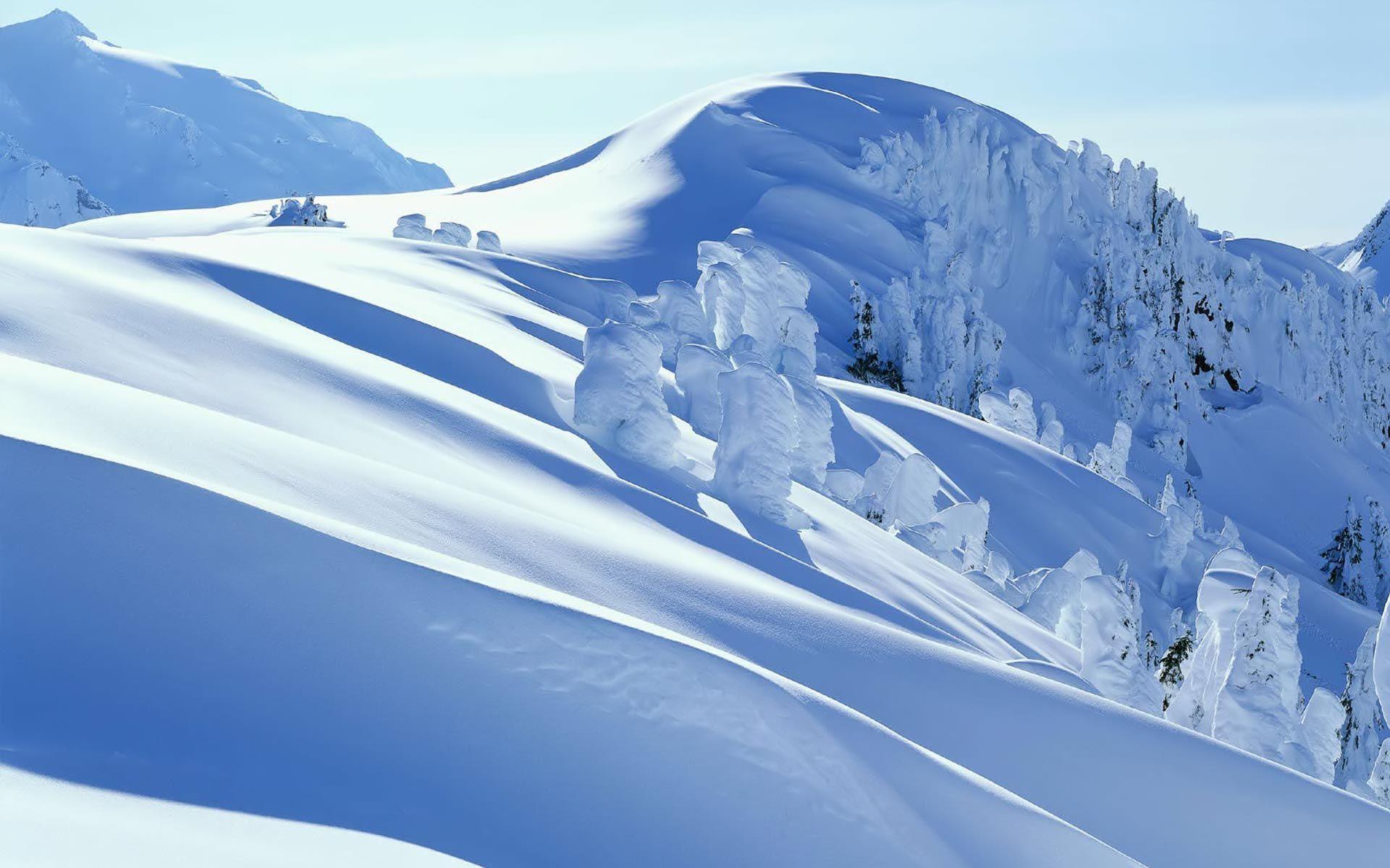Hình nền HD 1920x1200 Snow Covered Mountain.  Tuyết.  Tuyết