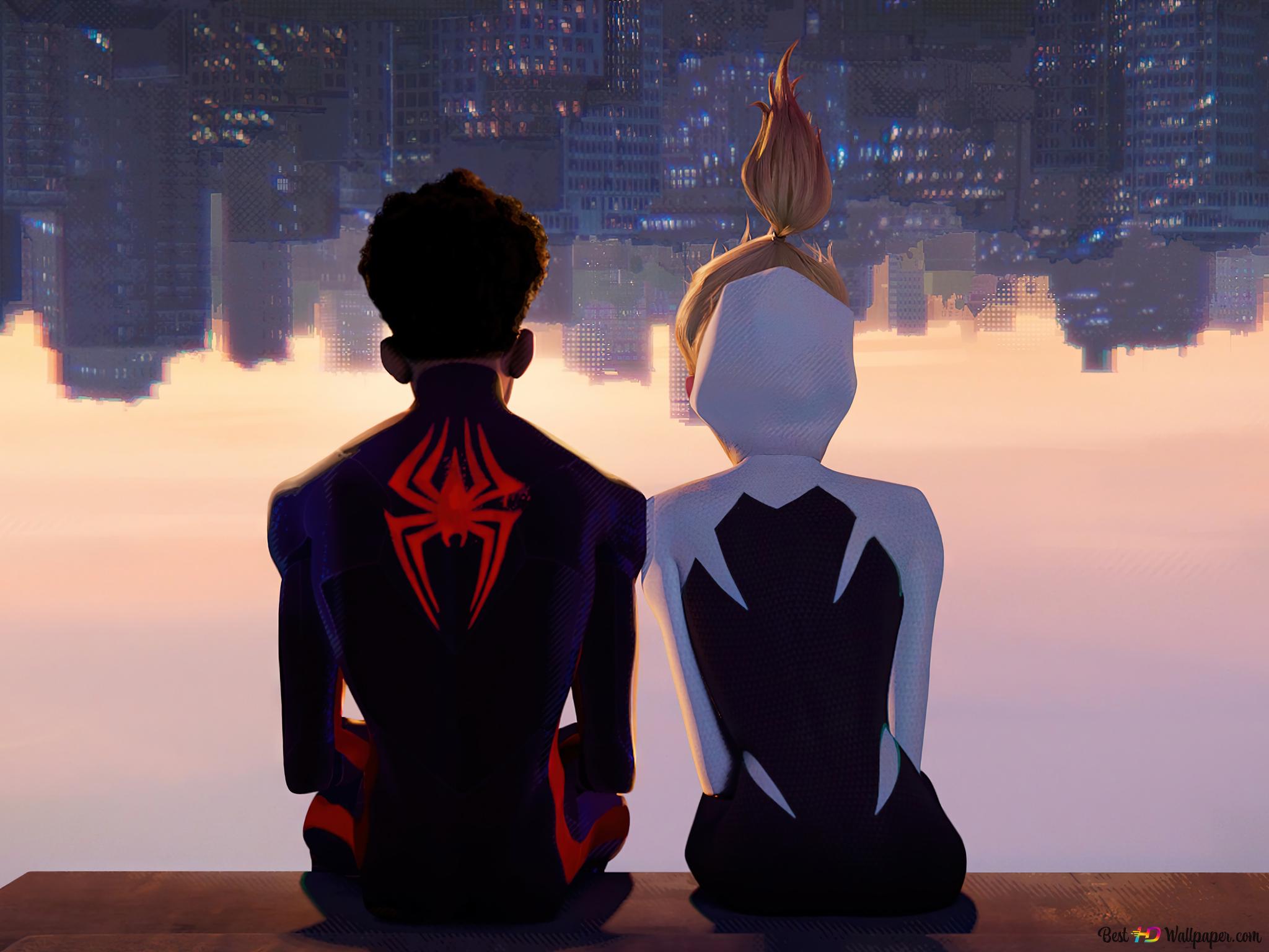2048x1536 Miles Morales And Spider Gwen From Spider Man: Across The Spider Verse 4K Wallpaper Download