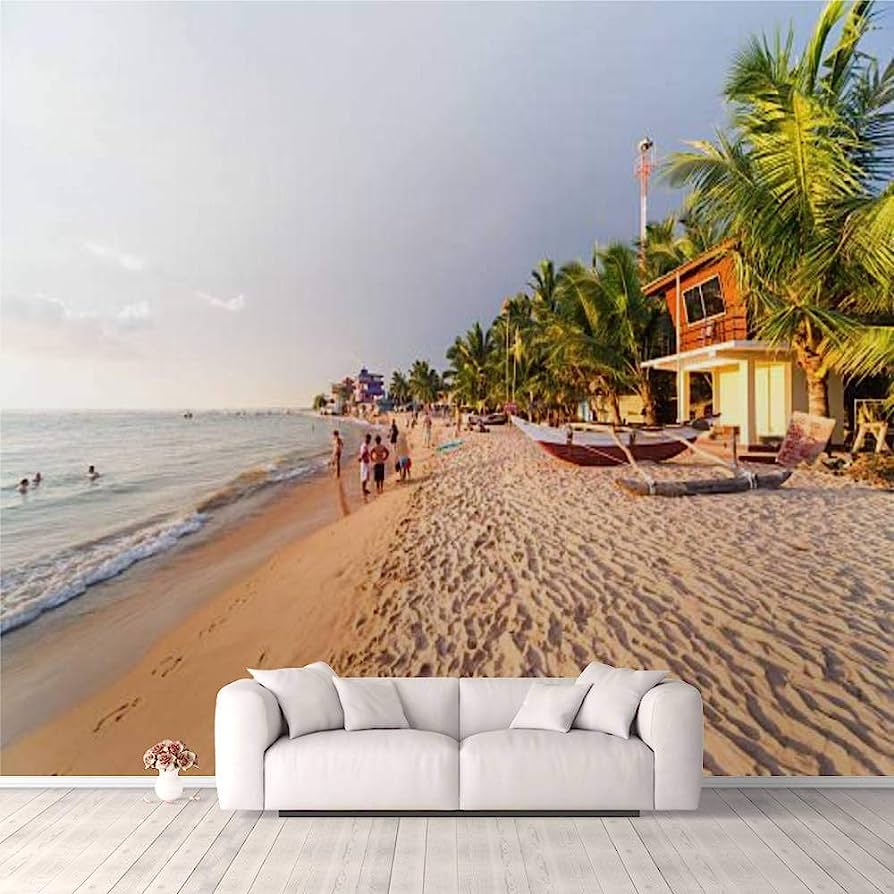 894x894 3D Wallpaper Hikkaduwa Coral Beach Sri Lanka Self Adhesive Bedroom Living Room Dormitory Decor Wall Mural Stick and Peel Background Wall Ceiling Wardrobe Sticker : Tools & Home Improvement