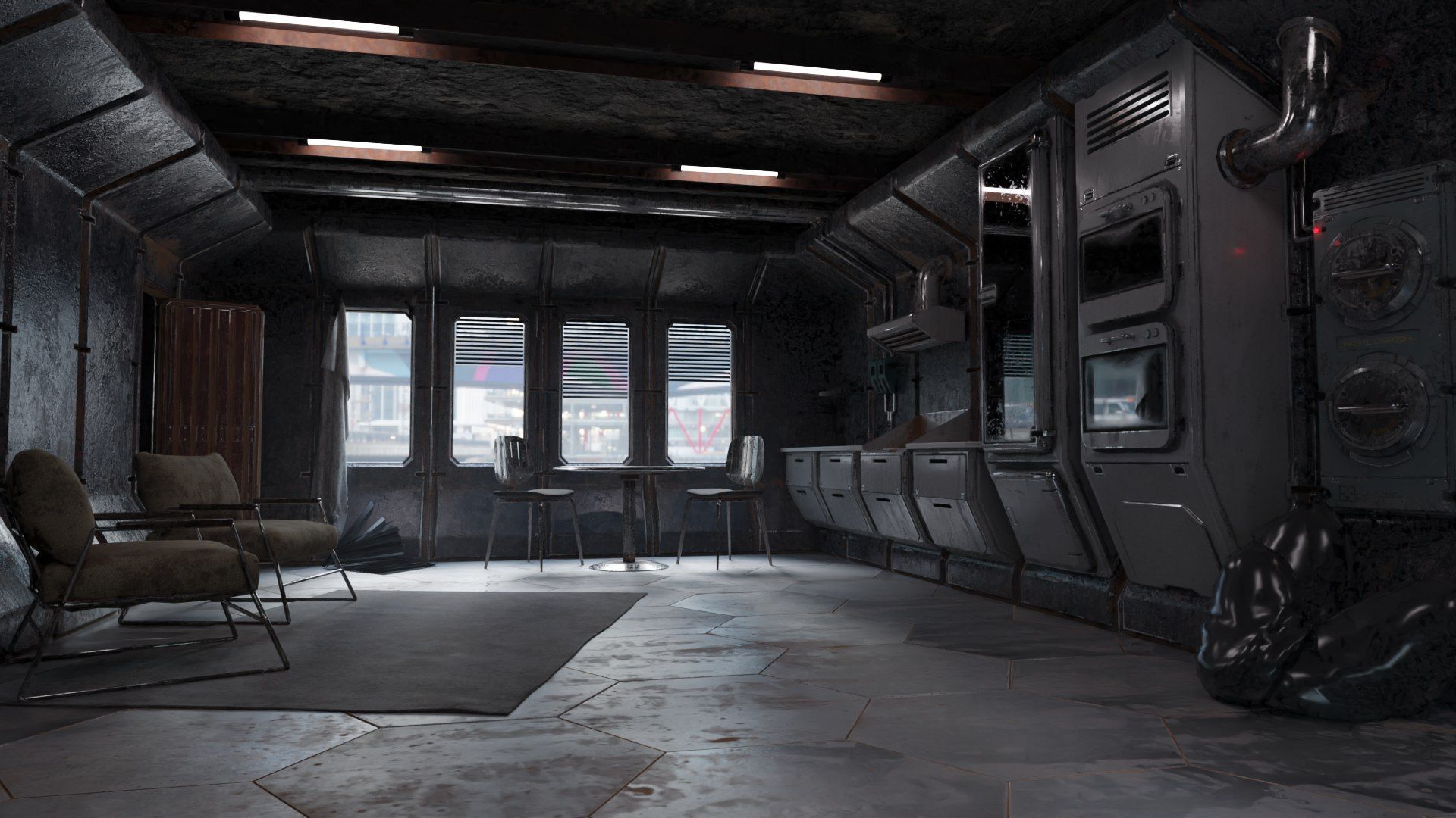 1920x1080 Cyberpunk Apartment v8 Scene Poly 3D model