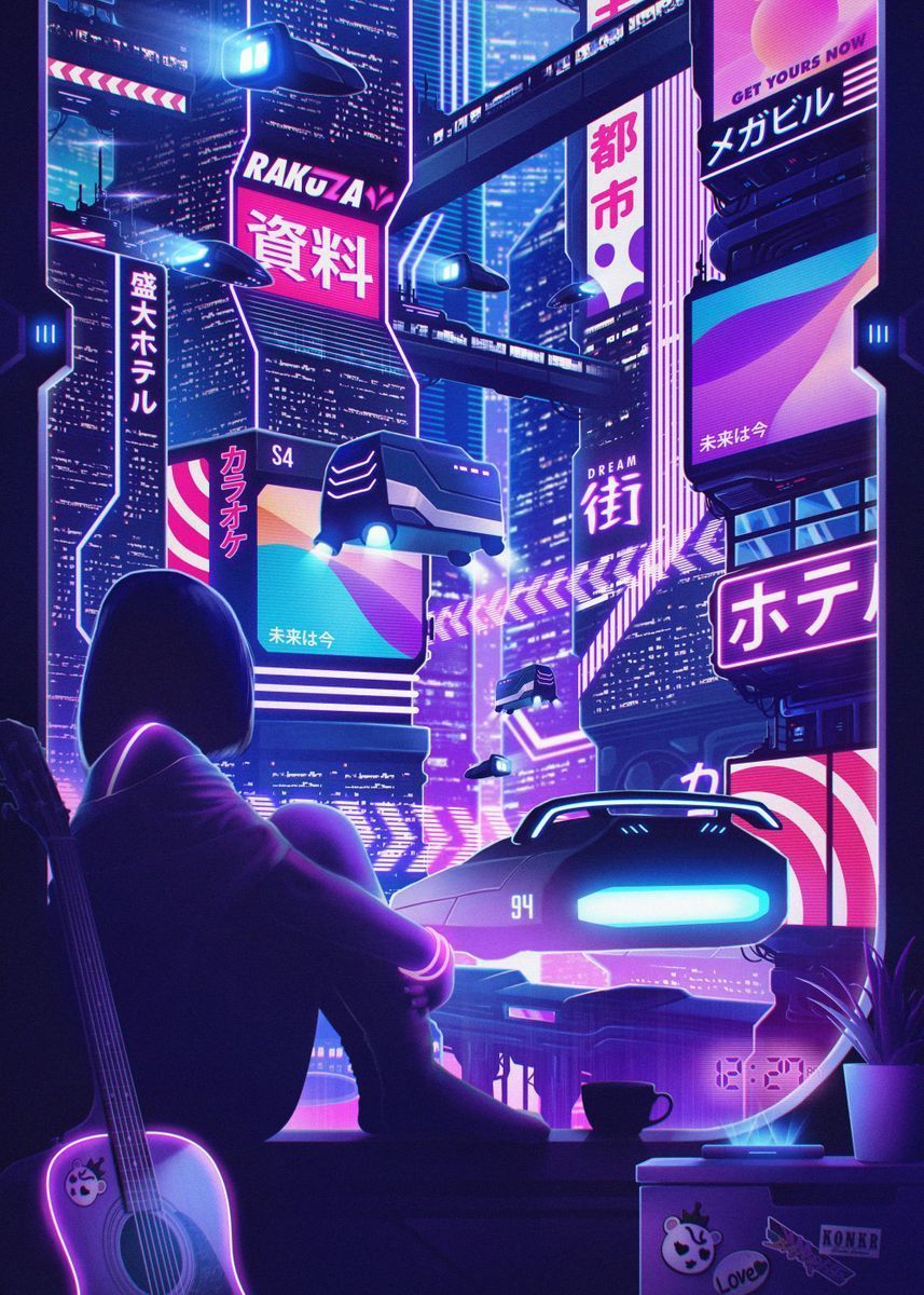 857x1200 Cyberpunk Apartment' Poster by B Cubed Designs