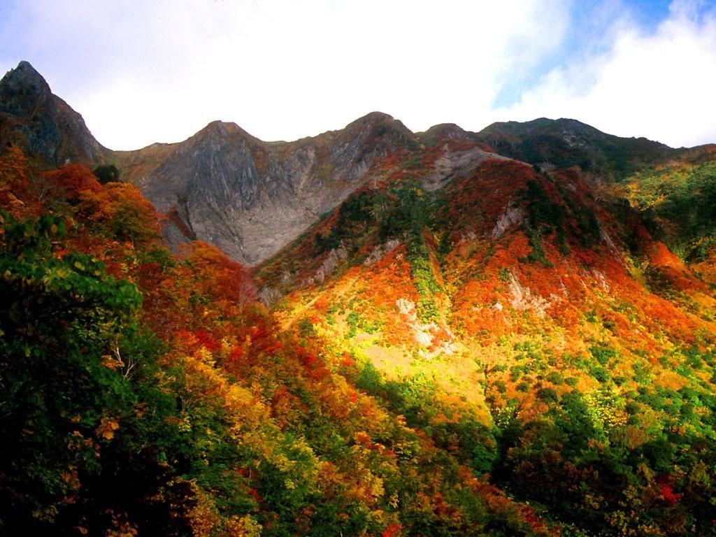 1024x768 Mountains in Autumn. Korea. Autumn, Autumn scenery