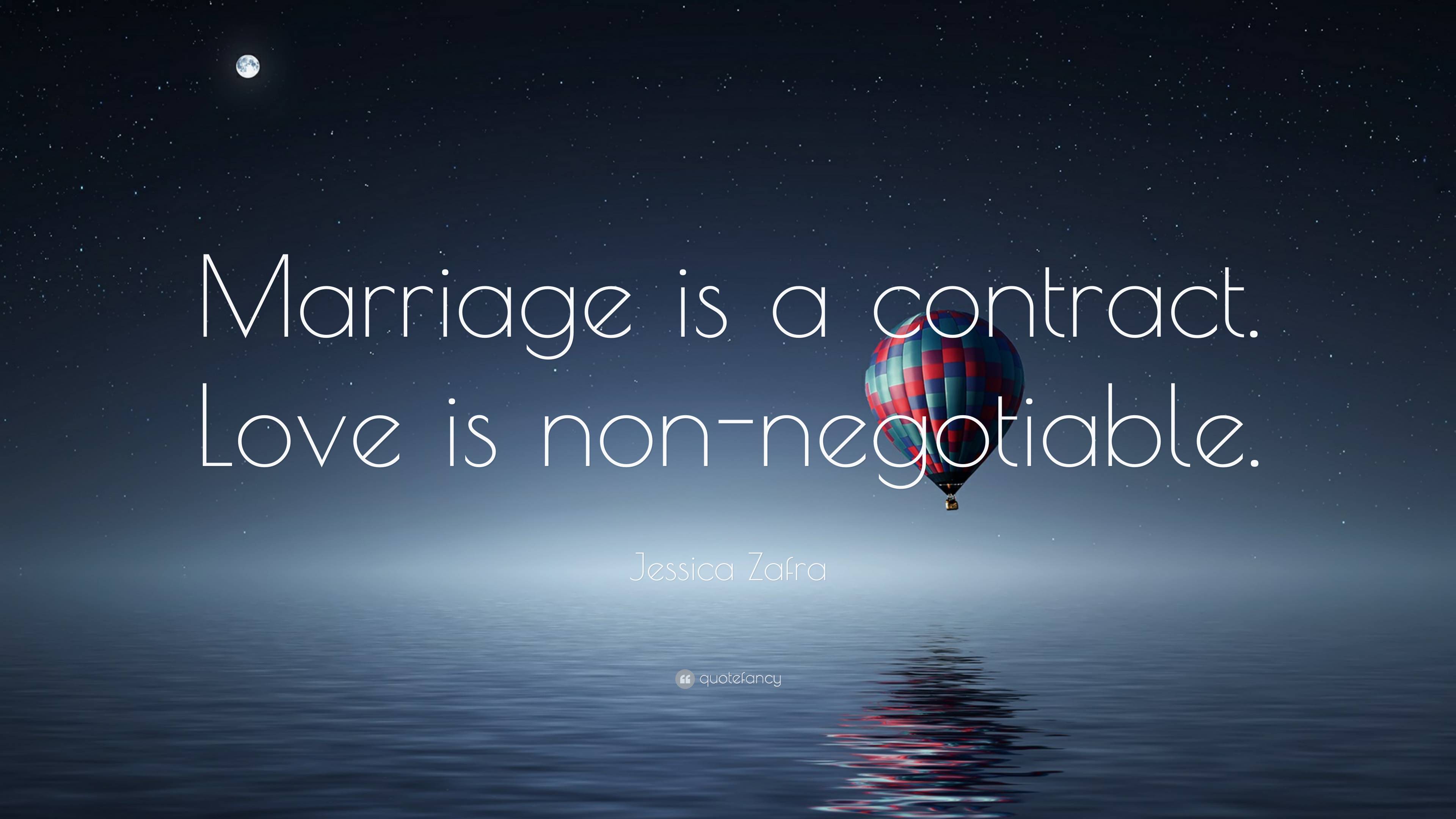 3840x2160 Jessica Zafra Quote: “Marriage Is A Contract. Love Is Non Negotiable.”