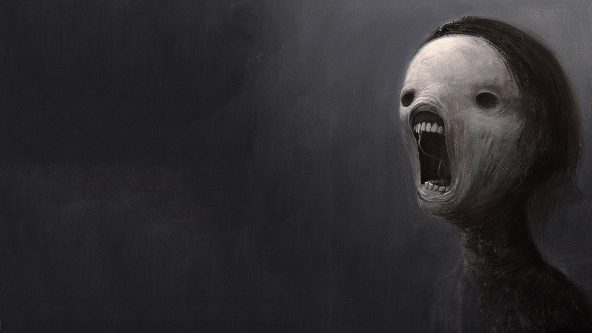 1920x1080 scary face, dark, teeth, screaming, creature, depressing, creepy Gallery HD Wallpaper