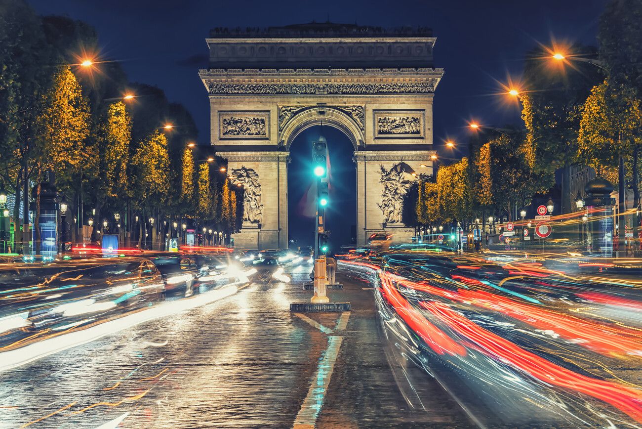 1300x868 Champs Elysees By Night Wall Mural