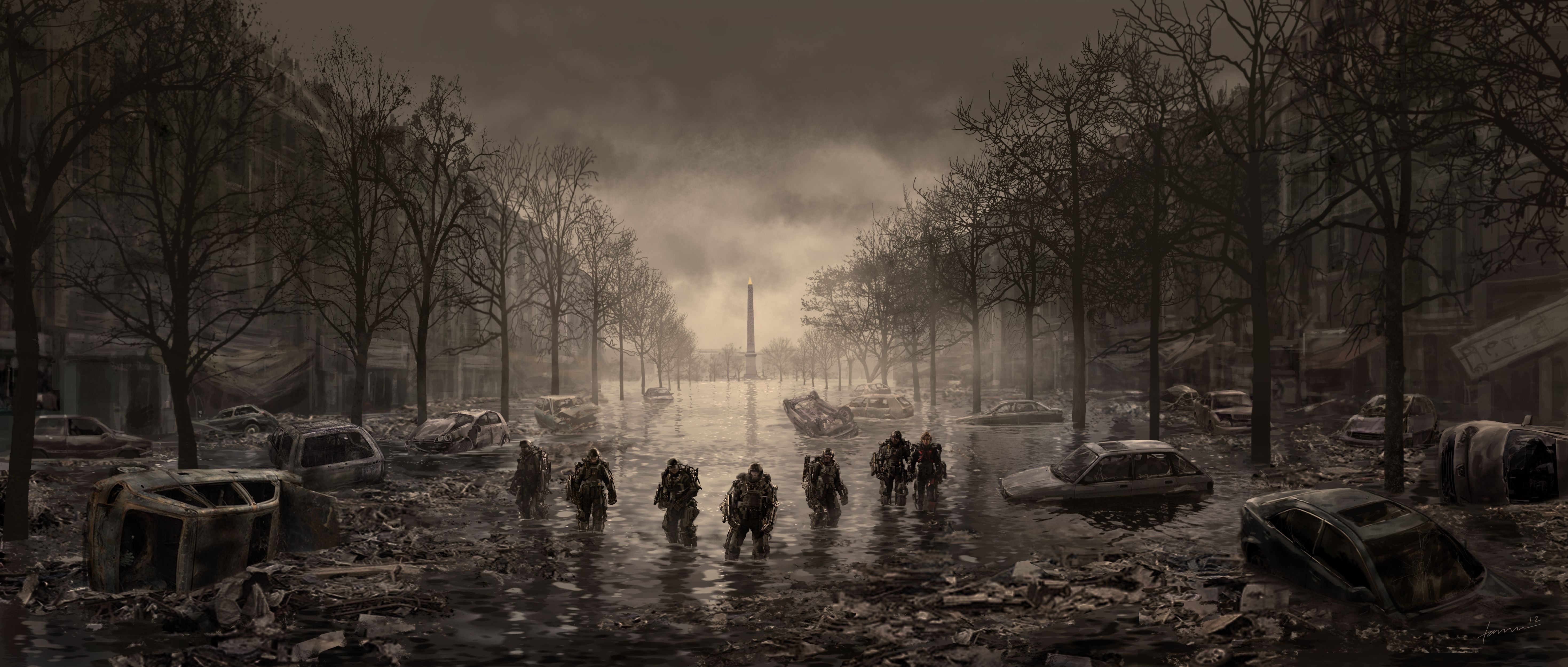 5875x2500 Champs Elysees Edge Of Tomorrow Paris Wallpaper:5875x2500