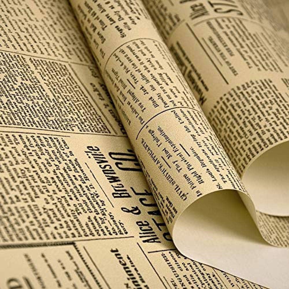 1000x1000 Brick Wallpaper American Retro Old English Alphabet Newspaper Wallpaper Clothing Store Bar Cafe Decor Pvc Wall Paper Kitchen Wallpaper 10mX0.53m_P05502 Upgrade : Amazon.ae: Kitchen
