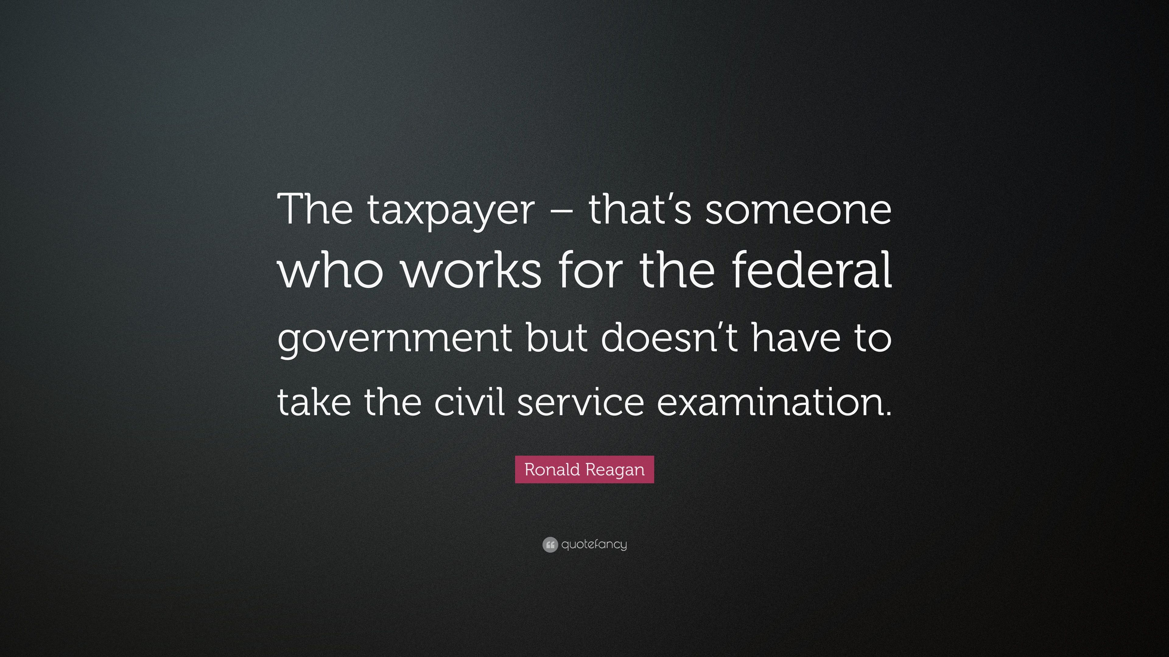 3840x2160 Ronald Reagan Quote: “The taxpayer