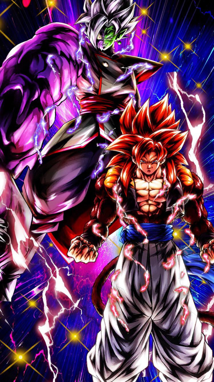 750x1334 Here's a wallpaper of ssj4 gogeta and merged zamasu I made if anyone wants to use it