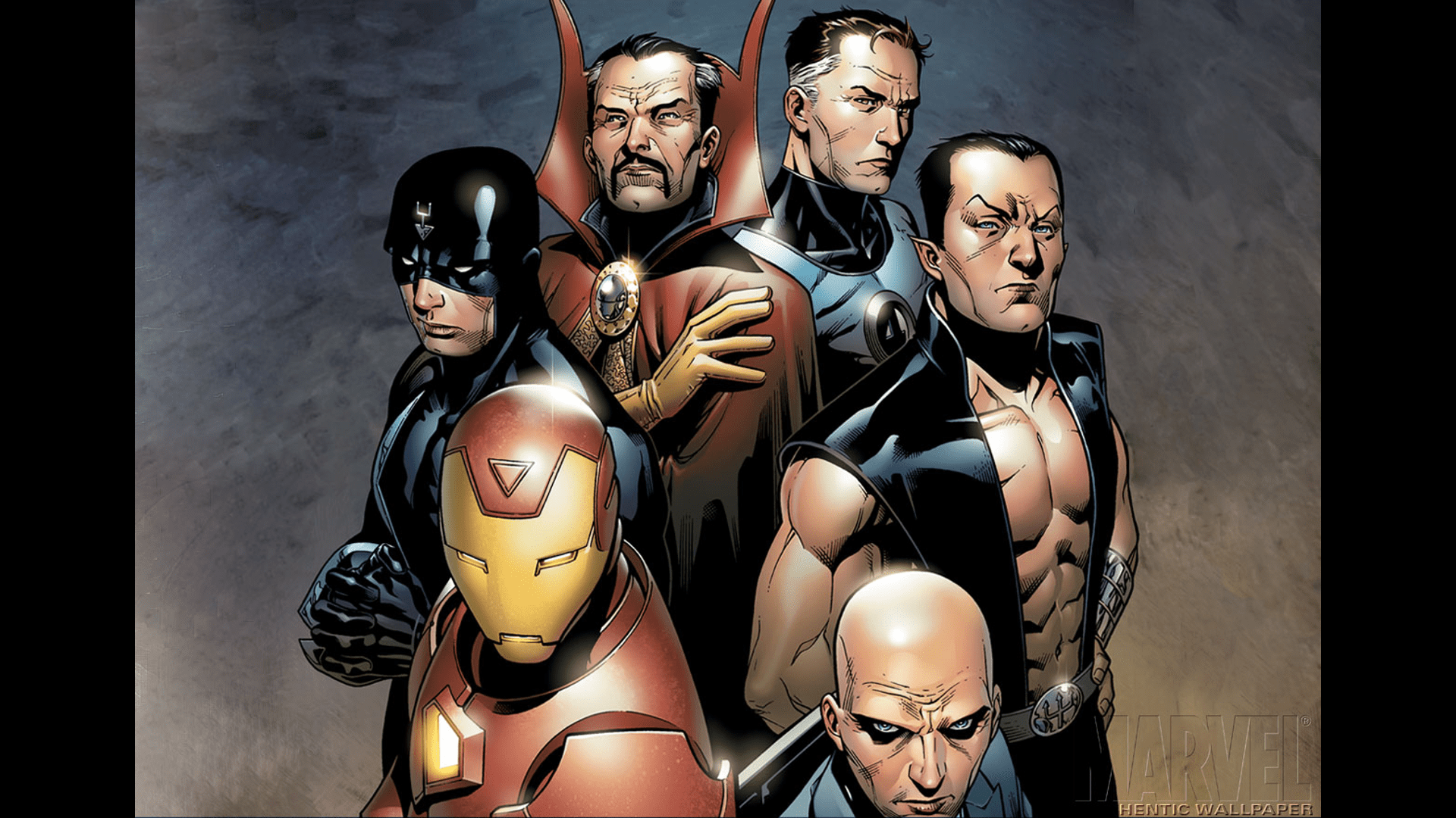 1920x1080 Illuminati Iron Man Charles Xavier Mr Fantastic Doctor Strange Namor Comics Marvel Comics Wallpaper:1920x1080