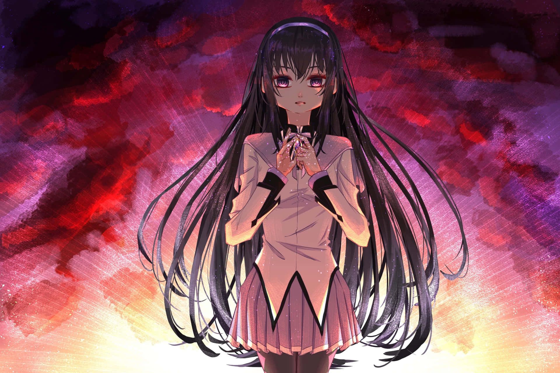 1920x1280 Download Homura Akemi from the Anime Series Puella Magi Madoka Magica Wallpaper