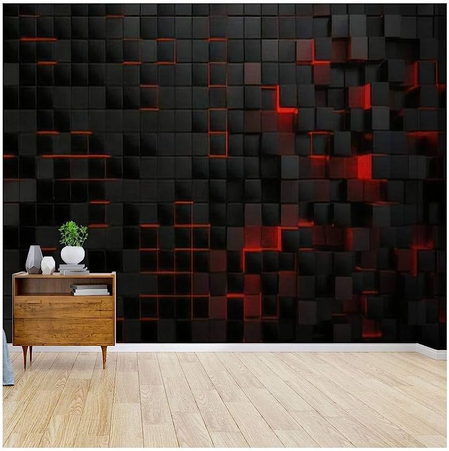 894x897 FEWEGRWEFW Modern 3D Design Removable Wallpaper for Bedroom Living Room Abstract Futuristic Cubes Shape Background 3D Render Illustration Wallpaper Stick and Peel Wall Stickers Home Decor