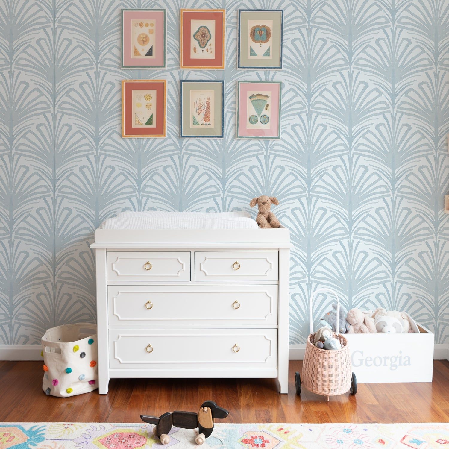 1500x1500 Pepper Home. Sky Blue Palm Wallpaper