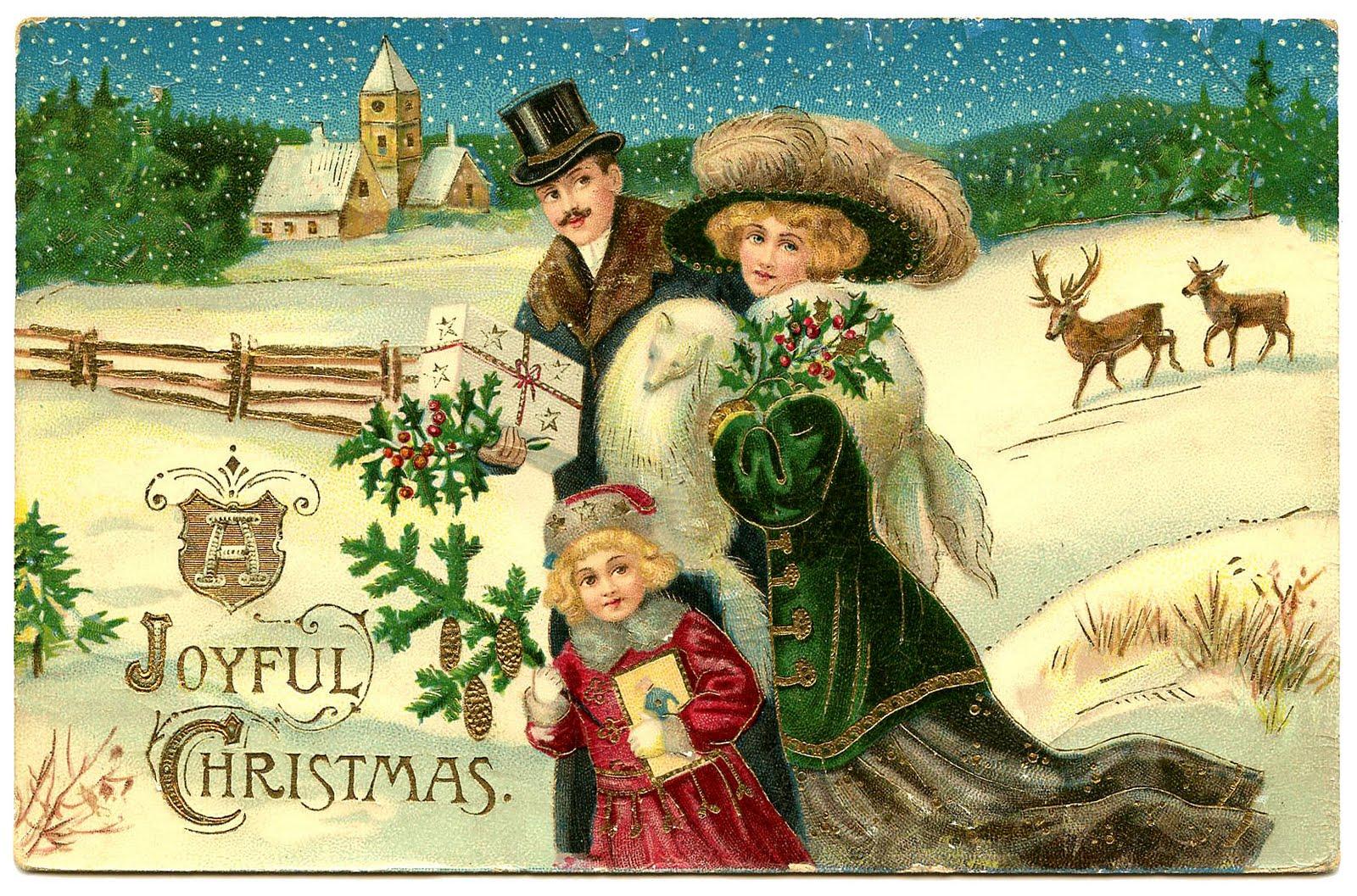 Vintage Christmas Scenes Wallpapers - Top Free Vintage Christmas Scenes ...