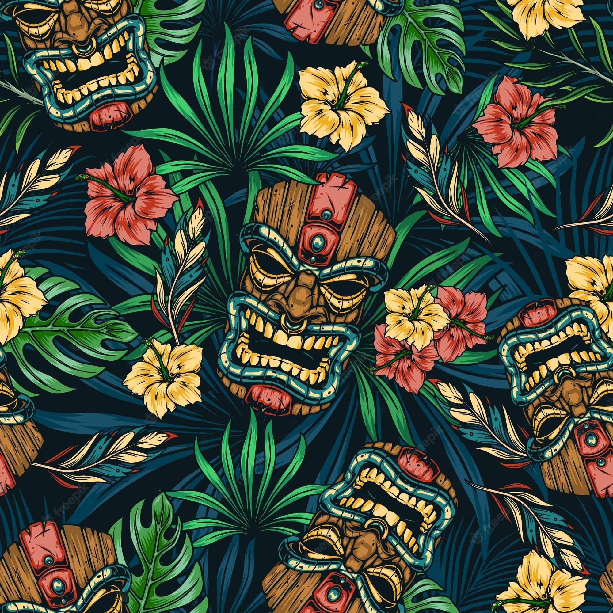 2000x2000 Tiki Background Image