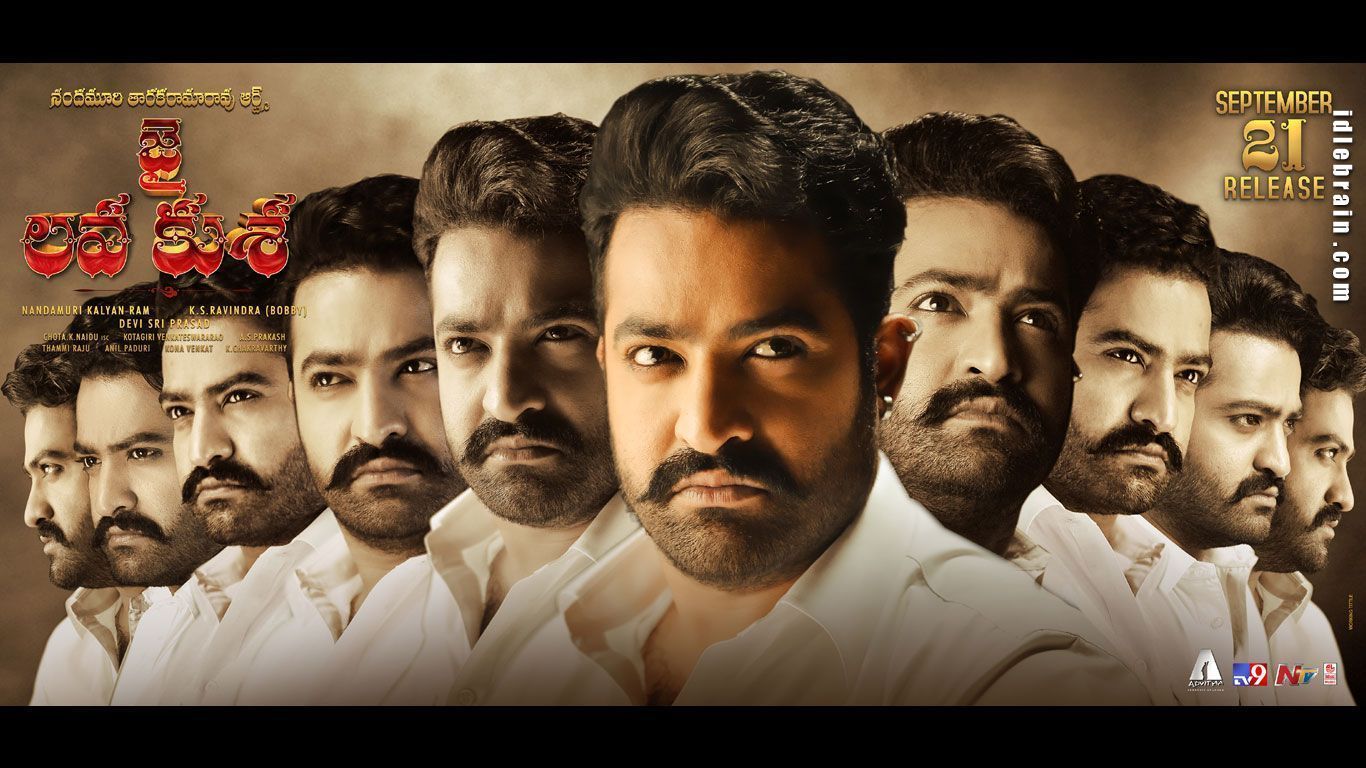 1366x768 Jai Lava Kusa wallpaper cinema posters, Rashi Khanna and Nivedha Thomas