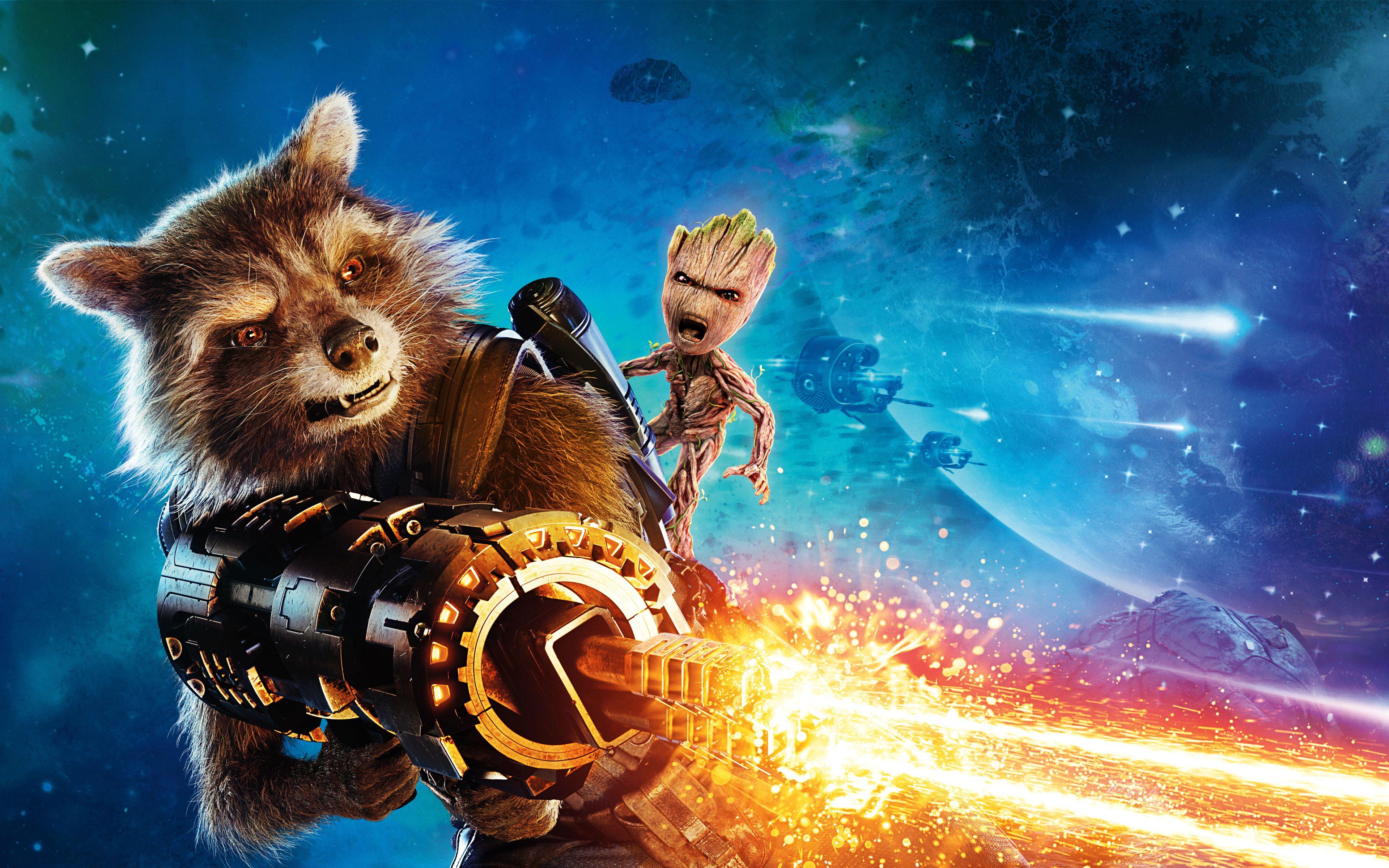 3840x2400 Rocket Guardians of the Galaxy Vol 2 4K 8K Wallpaper. HD