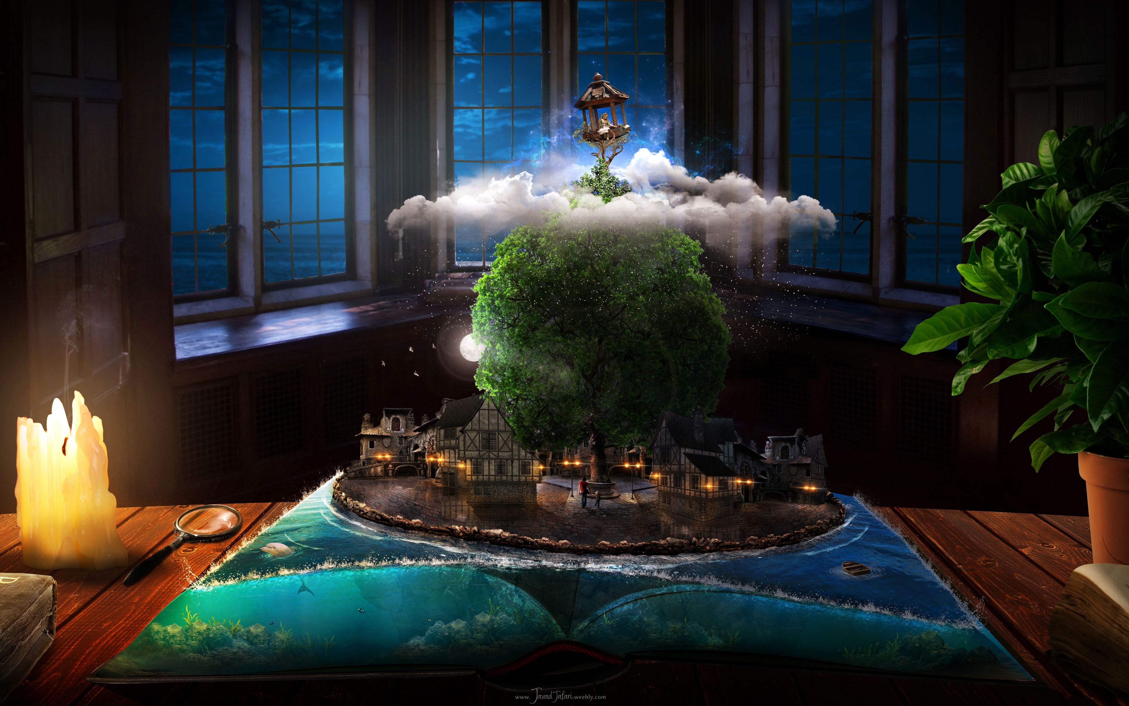 3840x2400 Fantasy Book HD Wallpaper and Background