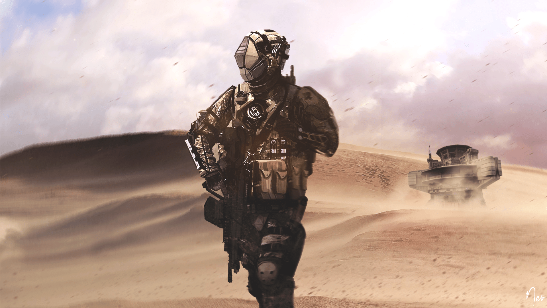 1920x1080 Desert Soldier wallpaper tasarımı