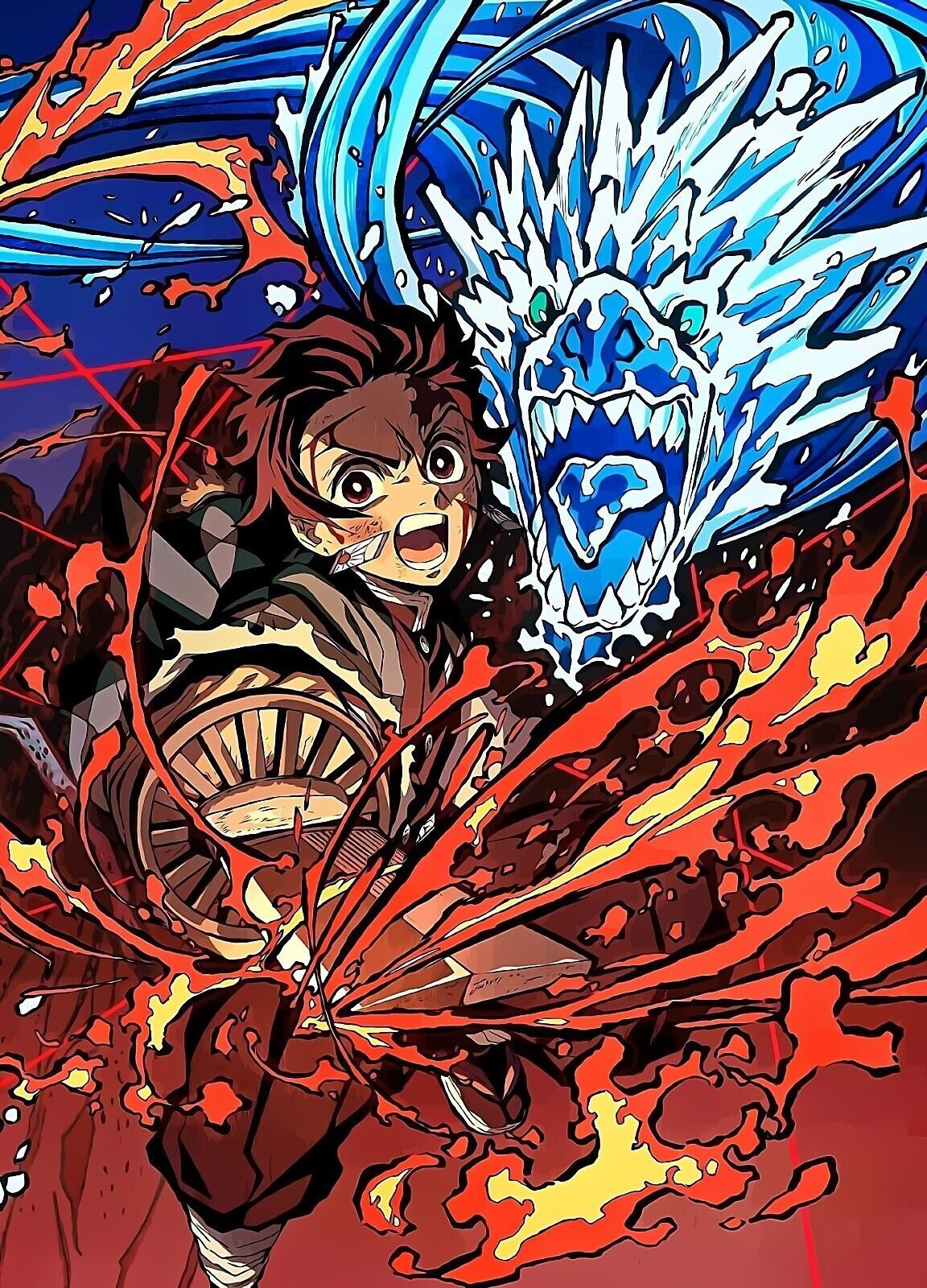 1152x1600 Tanjiro Demon Slayer Poster. Framed Art. Anime. NEW