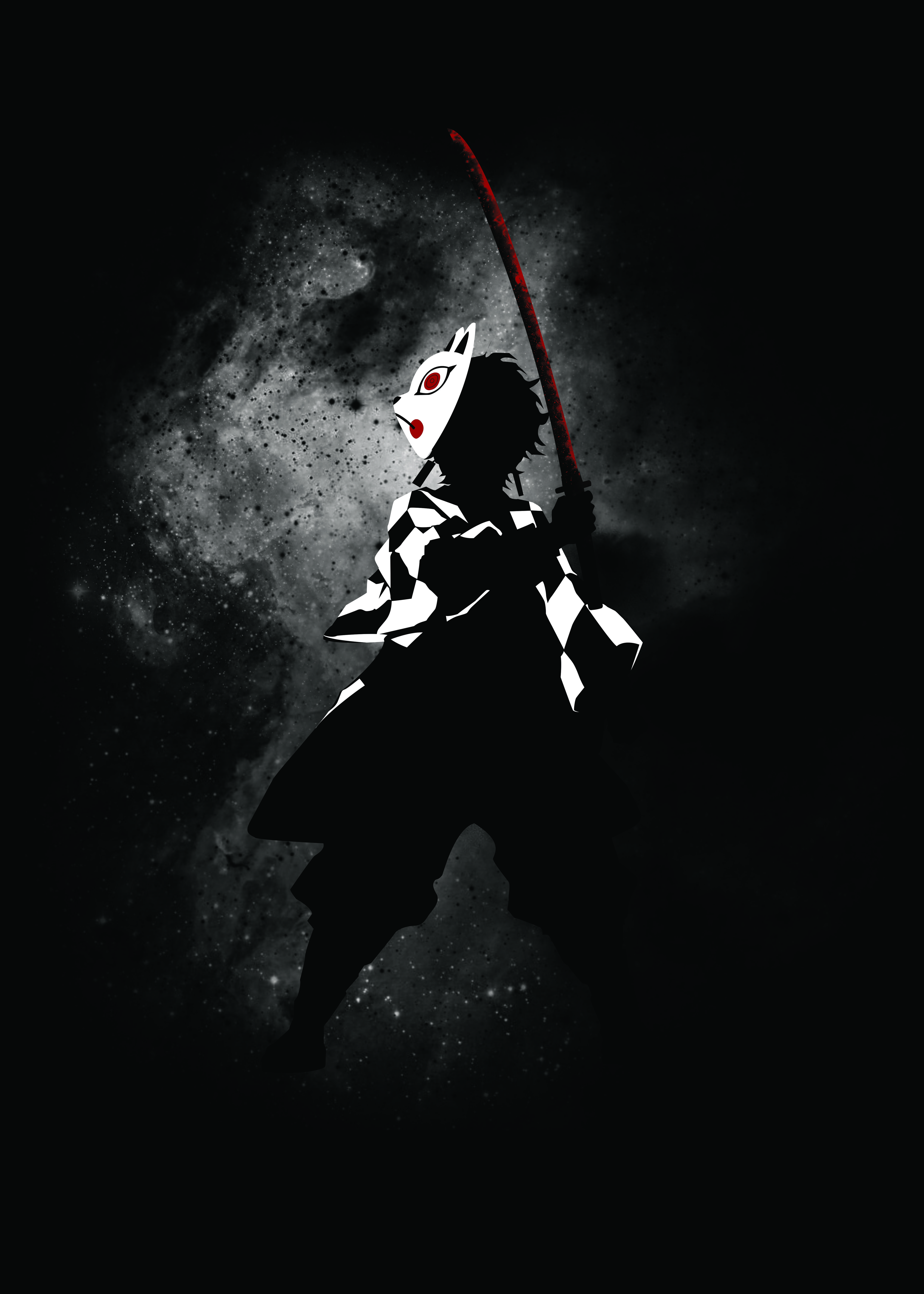 5000x7000 Free download Tanjiro Kamado Poster by Sooru Displate Animes wallpaper [5000x7000] for your Desktop, Mobile & Tablet. Explore Demon Slayer Black And White Wallpaper. Demon Slayer Android Wallpaper, Demon