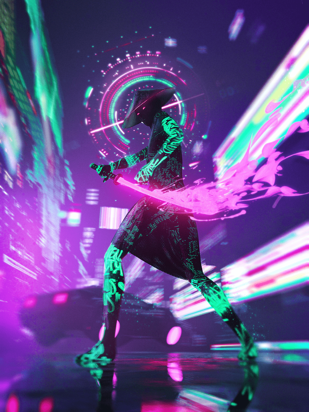 1000x1333 Neon Portrait Wallpaper