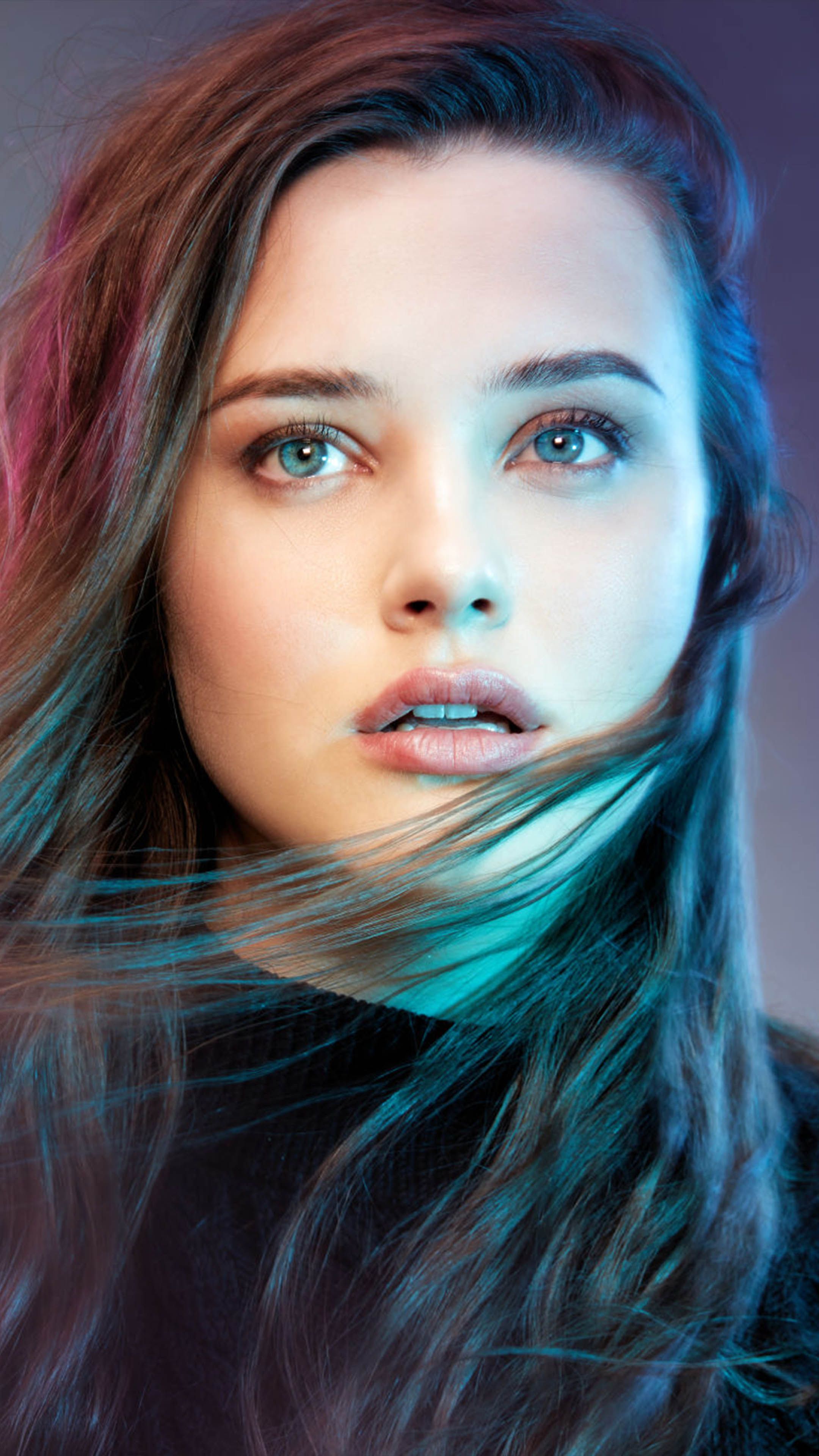 2160x3840 Katherine Langford Neon Lights 4K Ultra HD Mobile Wallpaper