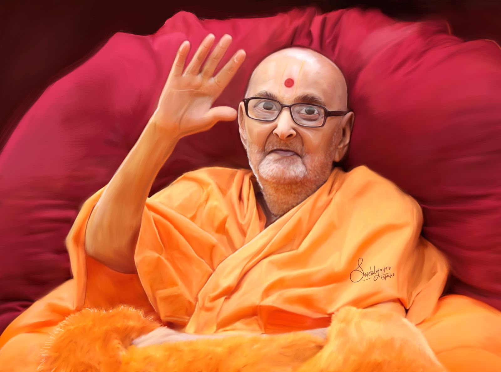 1600x1188 Pujaya Pramukh Swami Maharaj by swetalbaps on Dribbble
