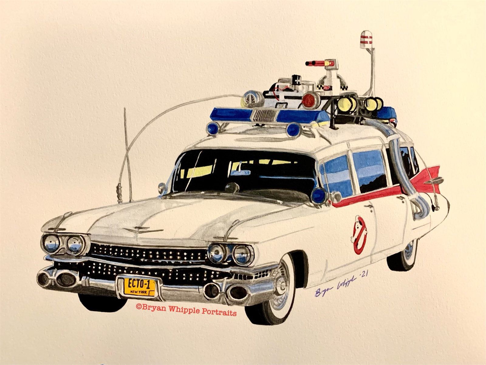 1600x1200 Ghostbusters Ecto 1 59 Cadillac Miller Meteor Futura Duplex