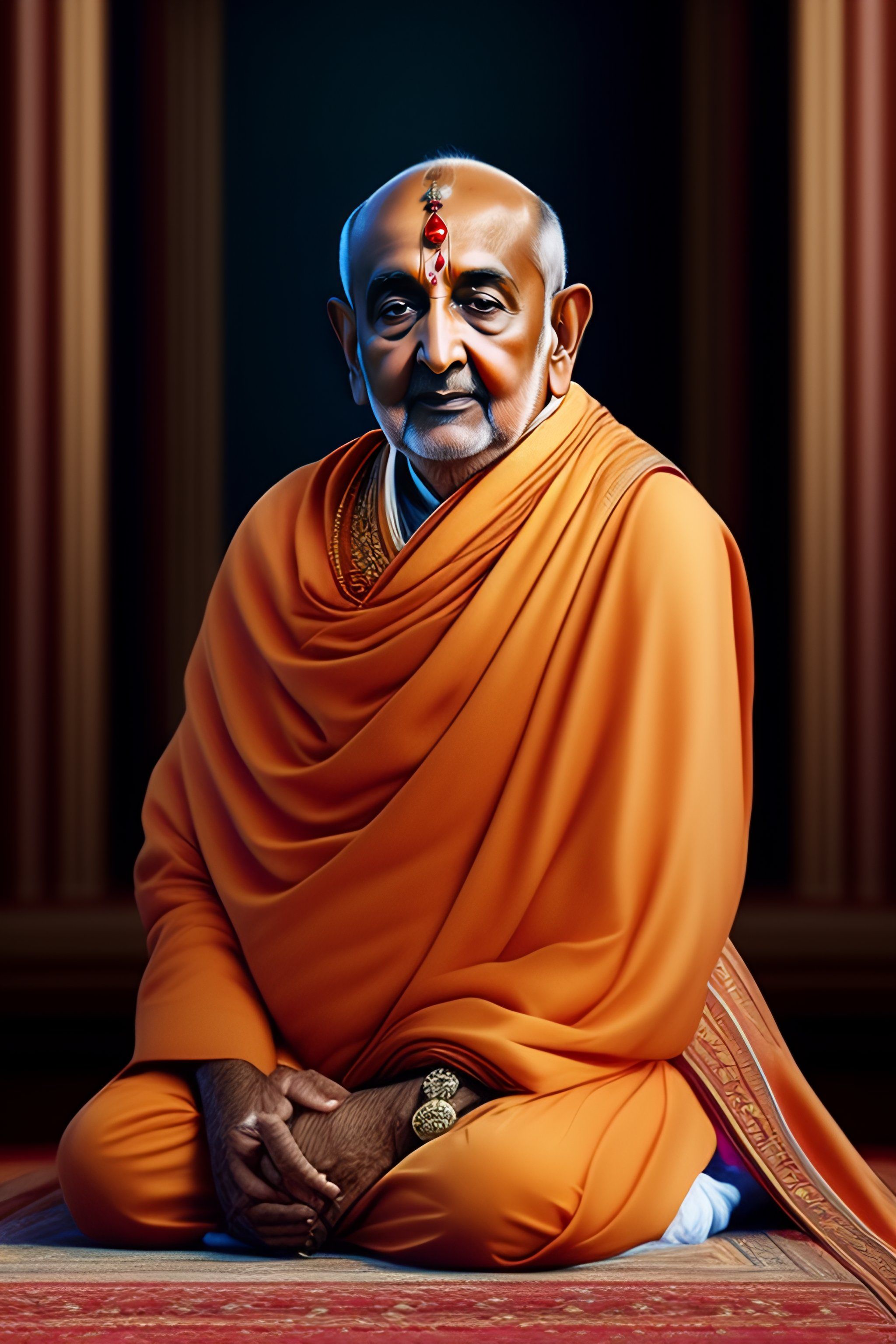 2048x3072 Lexica detailed image of a pramukh swami maharaj bending